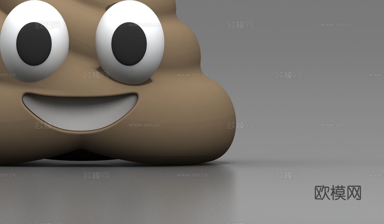 可爱的大便 粪便 排泄物免费3d模型下载（渲染图1）