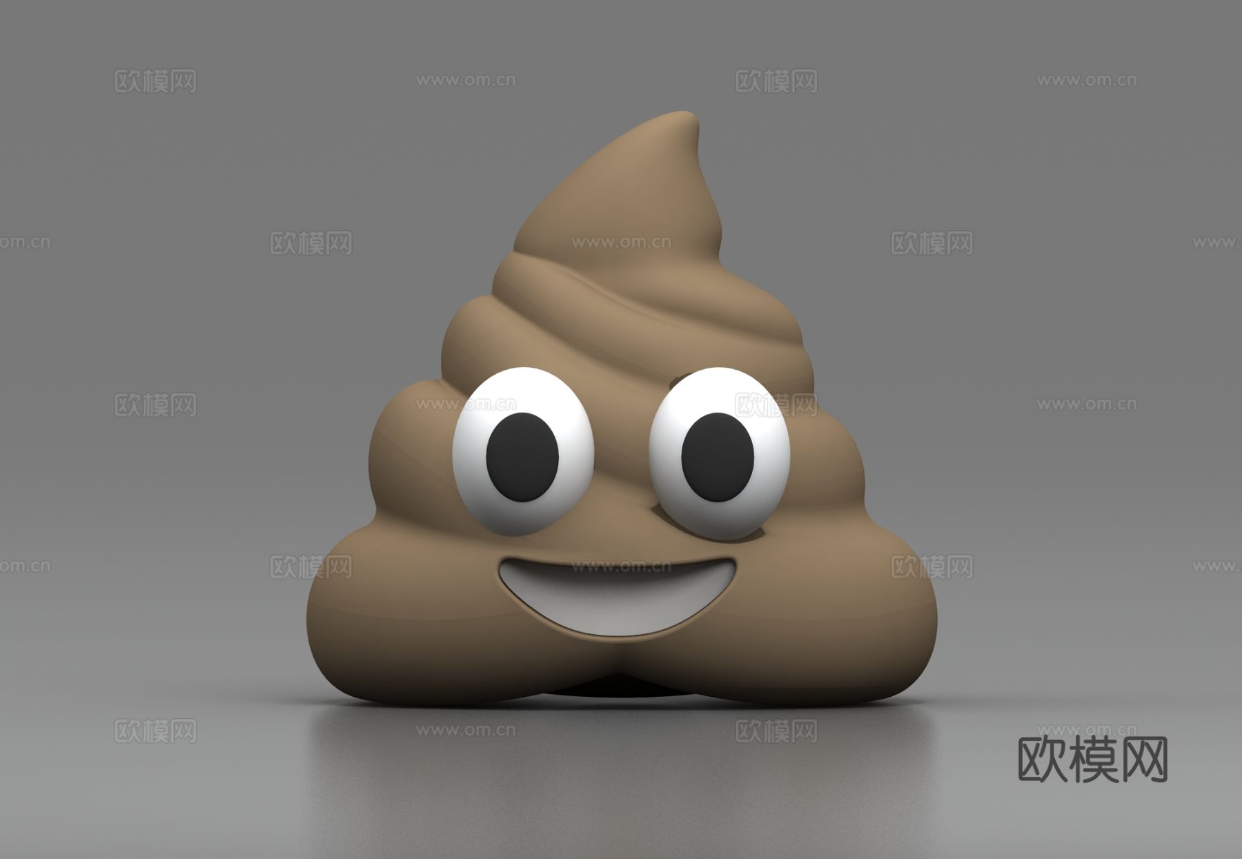可爱的大便 粪便 排泄物免费3d模型下载（渲染图3）