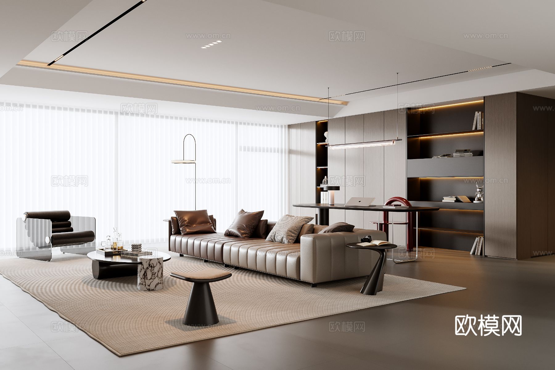 意式客厅3d模型下载