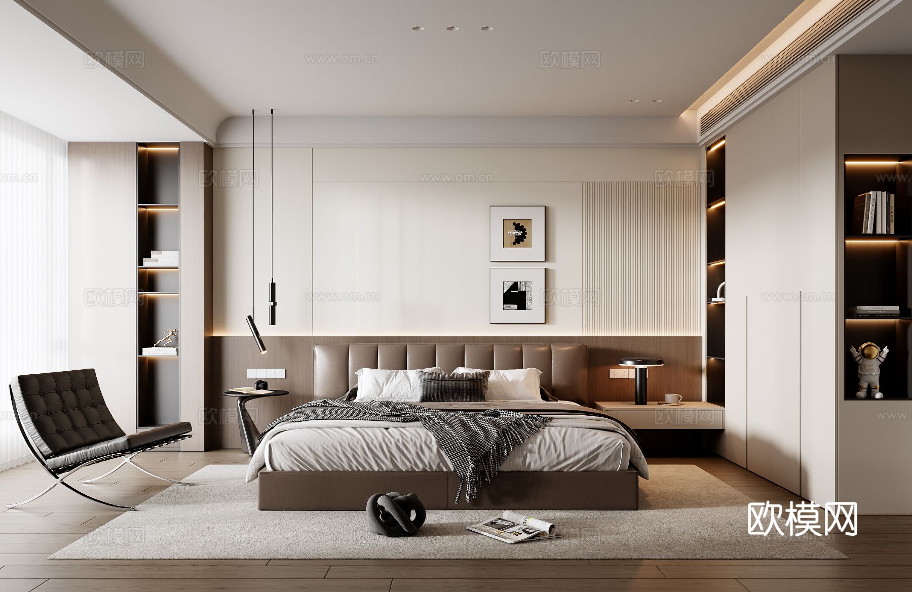 意式卧室 主卧su模型下载（渲染图2）