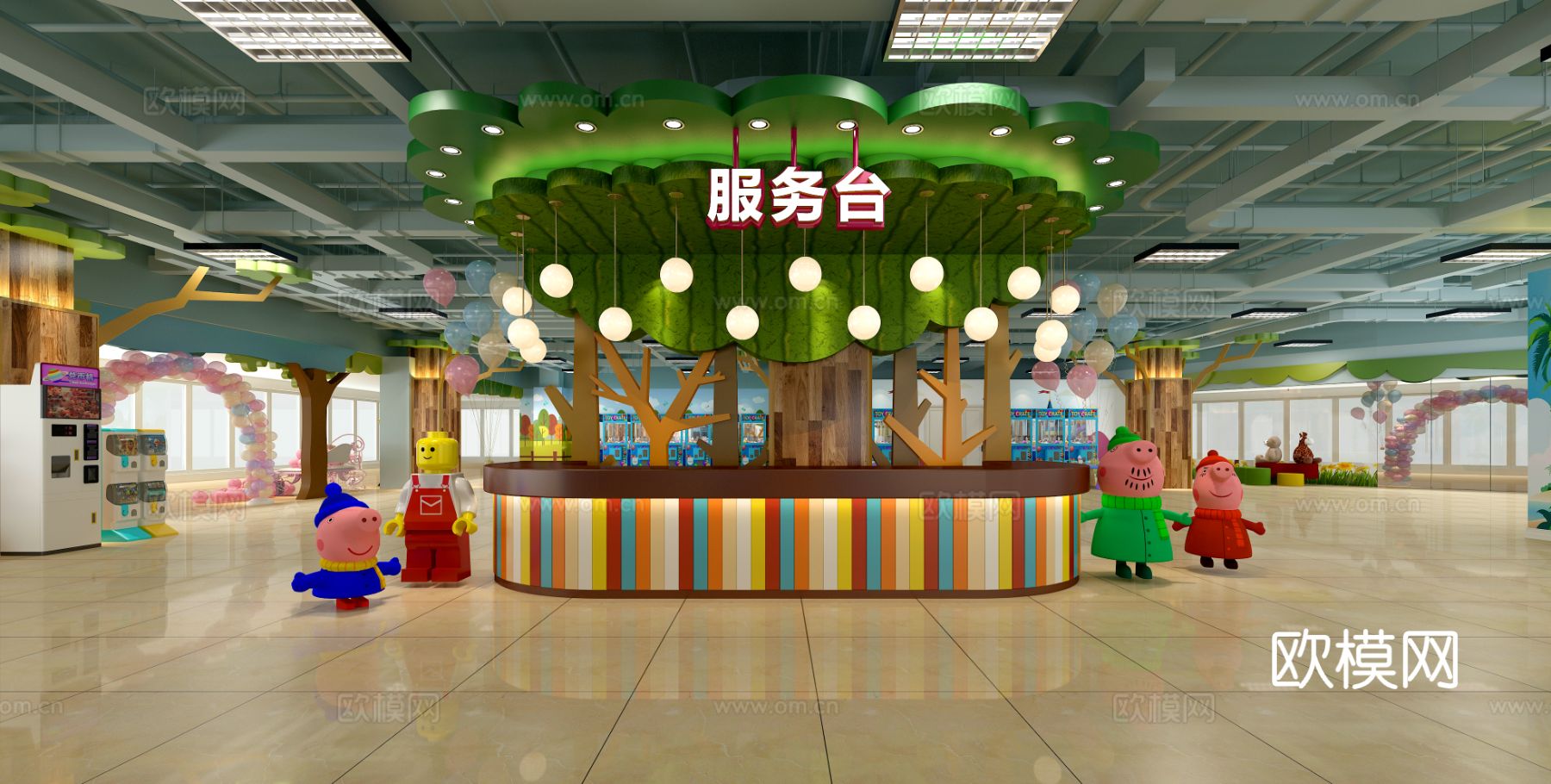 现代淘气堡装修效果图下载（渲染图3）