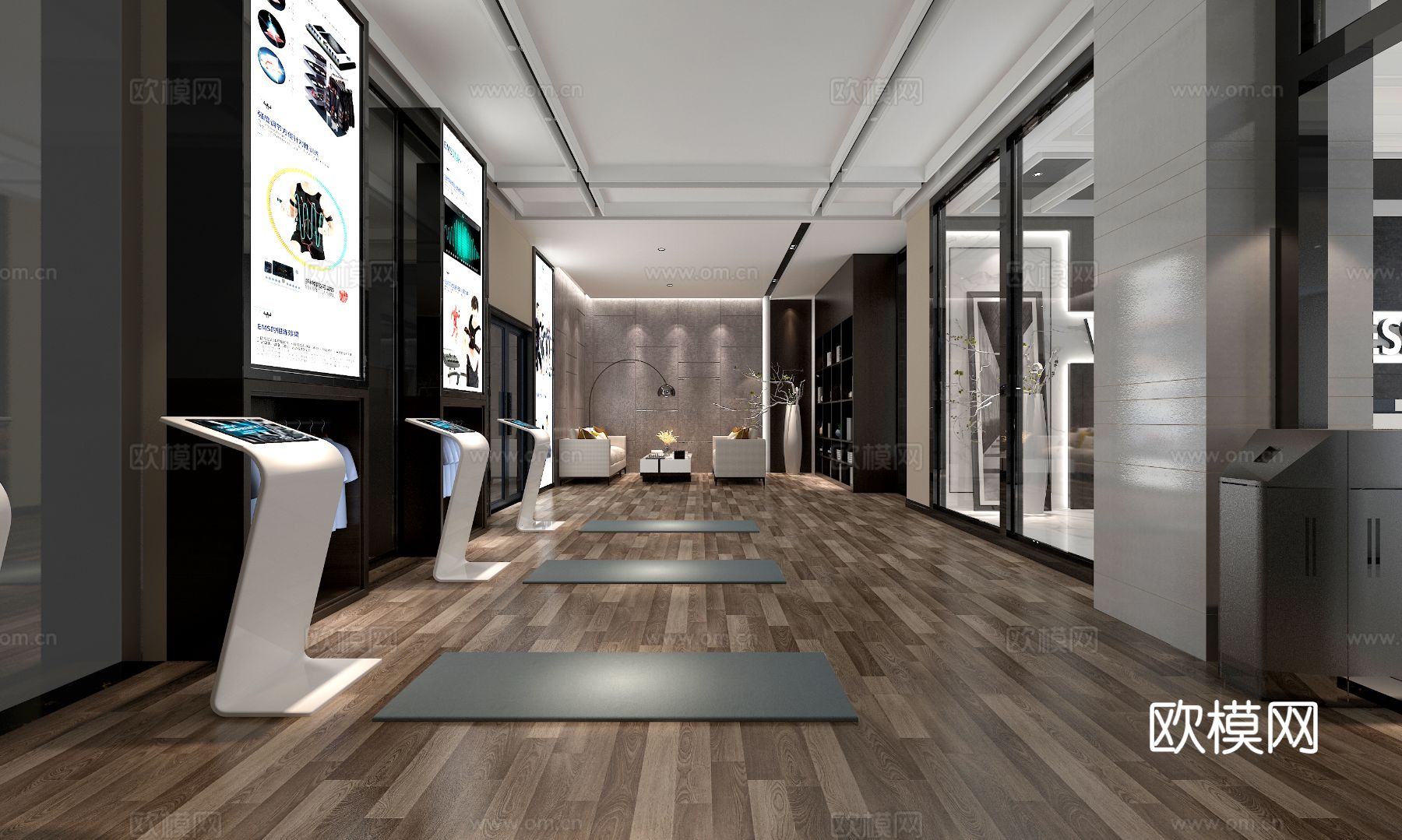 现代健身房装修效果图下载（渲染图3）