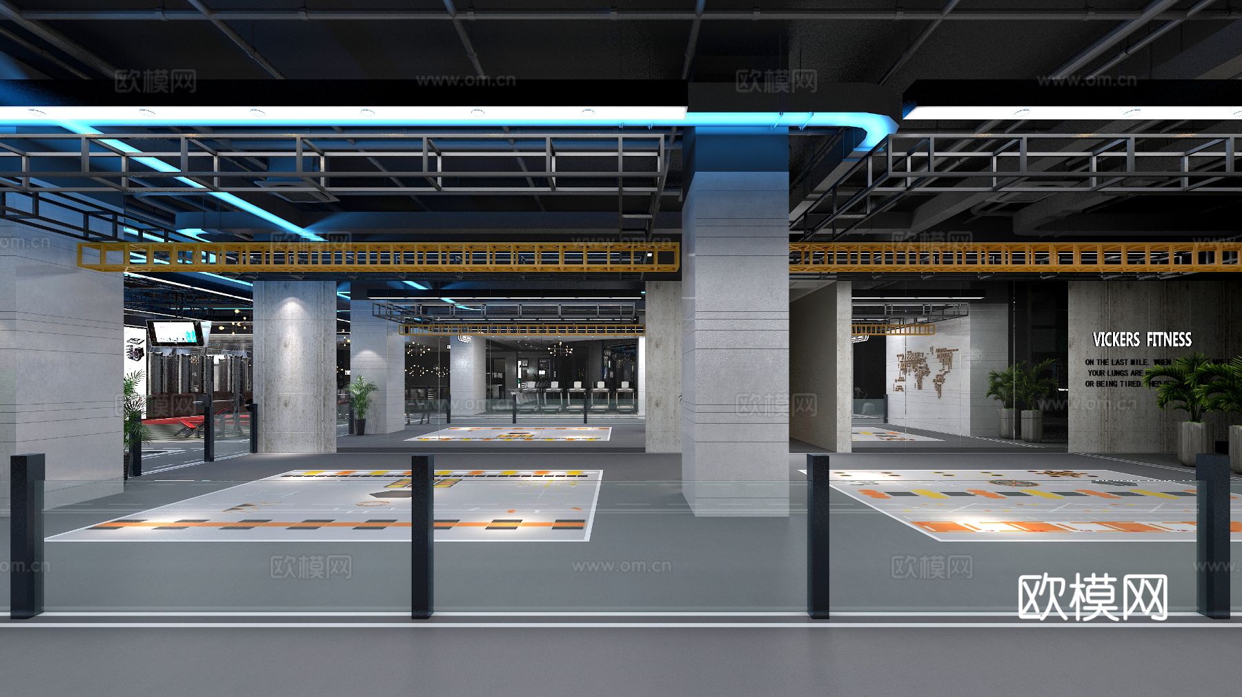 现代健身房装修效果图下载（渲染图9）