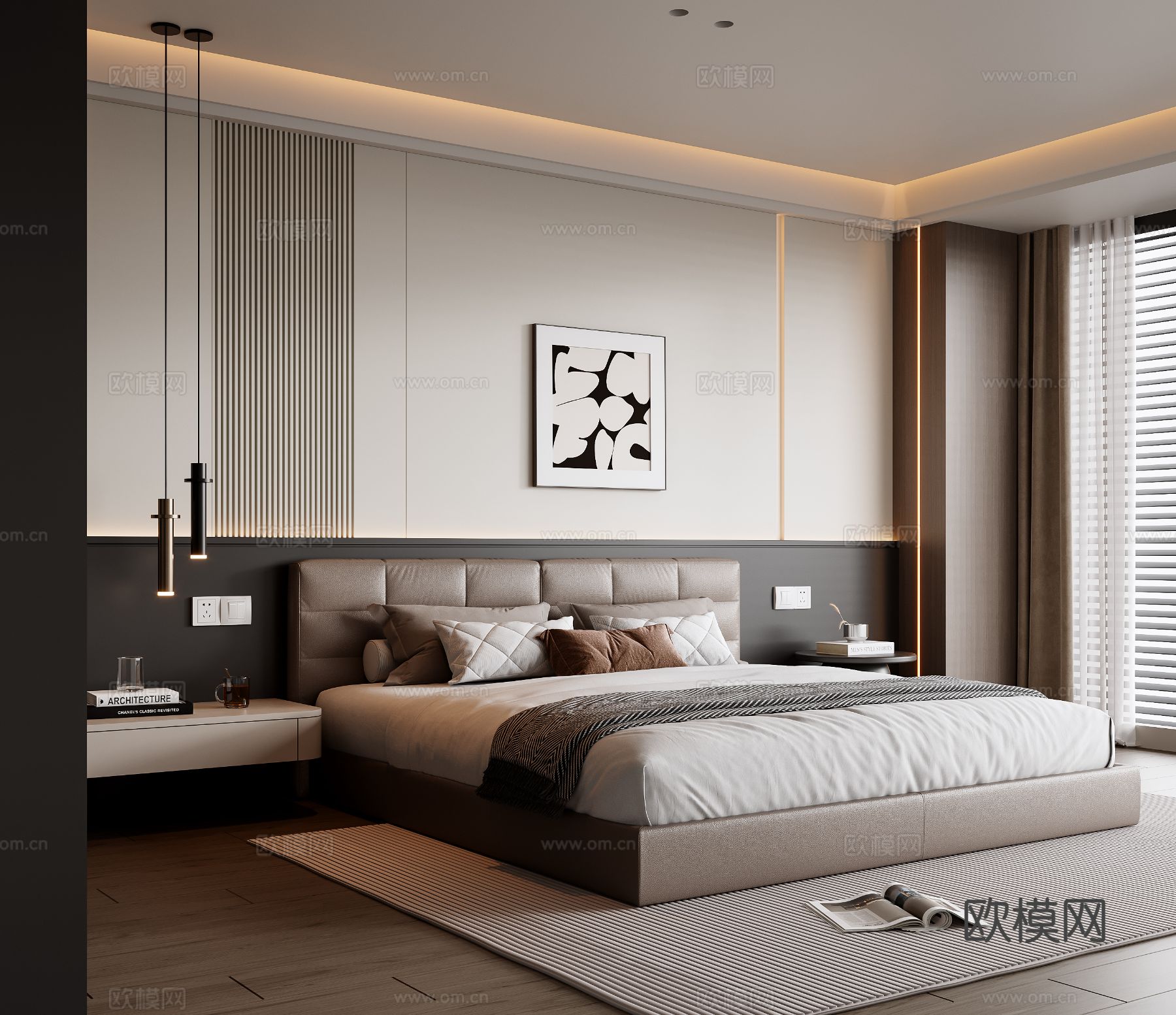 意式卧室 主卧3d模型下载