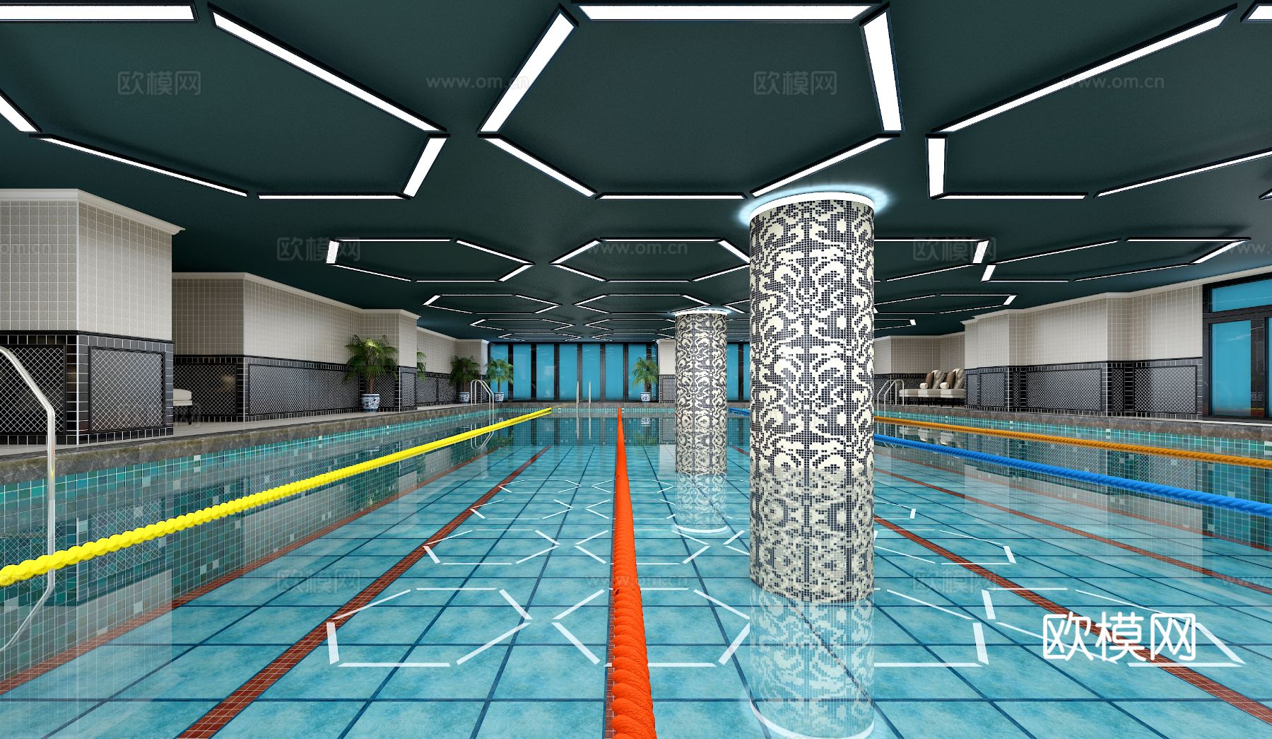 现代健身房装修效果图下载（渲染图14）