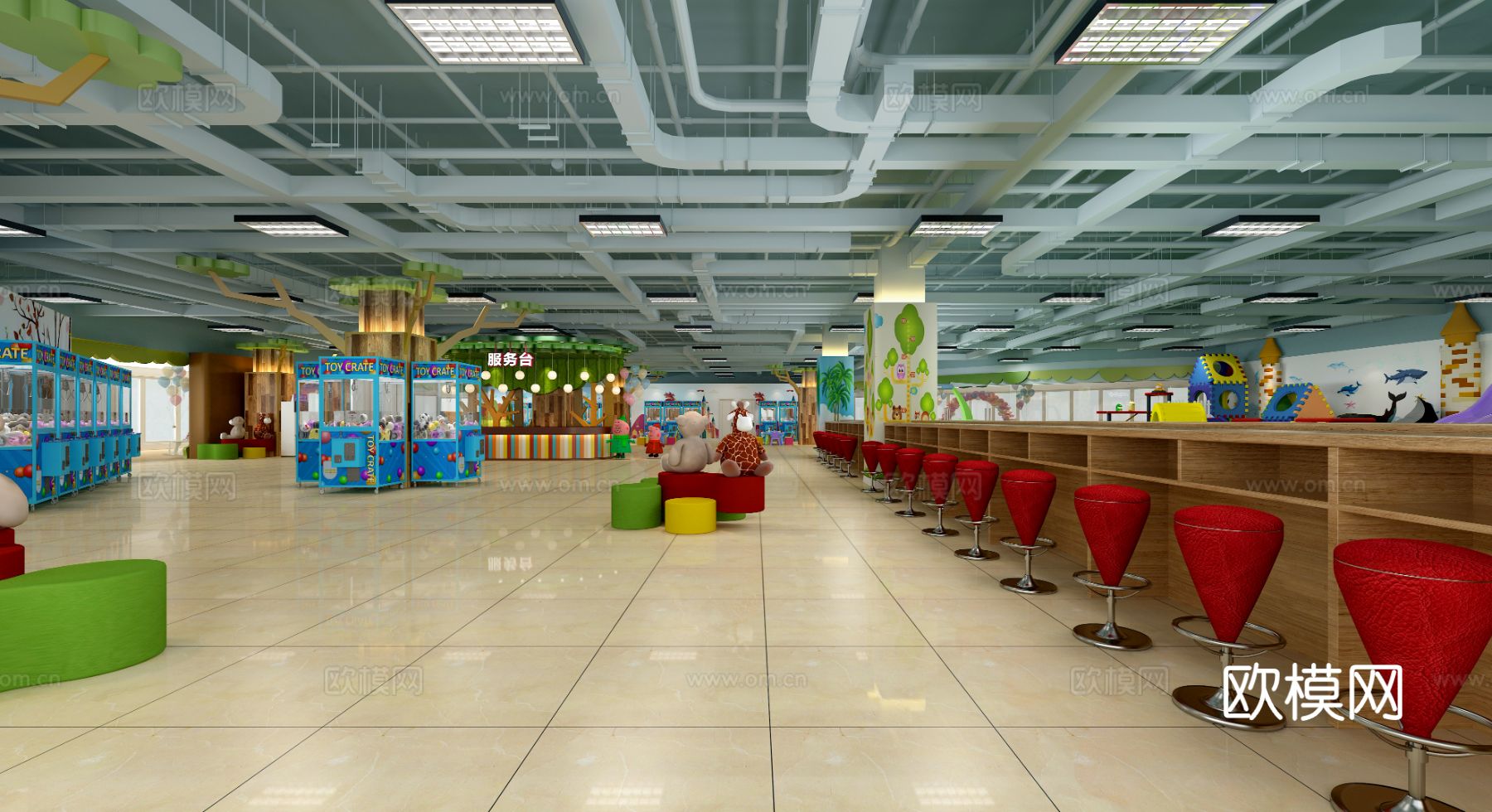 现代淘气堡装修效果图下载（渲染图4）