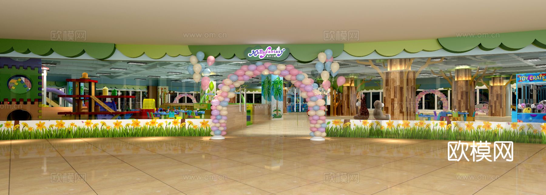 现代淘气堡装修效果图下载（渲染图1）