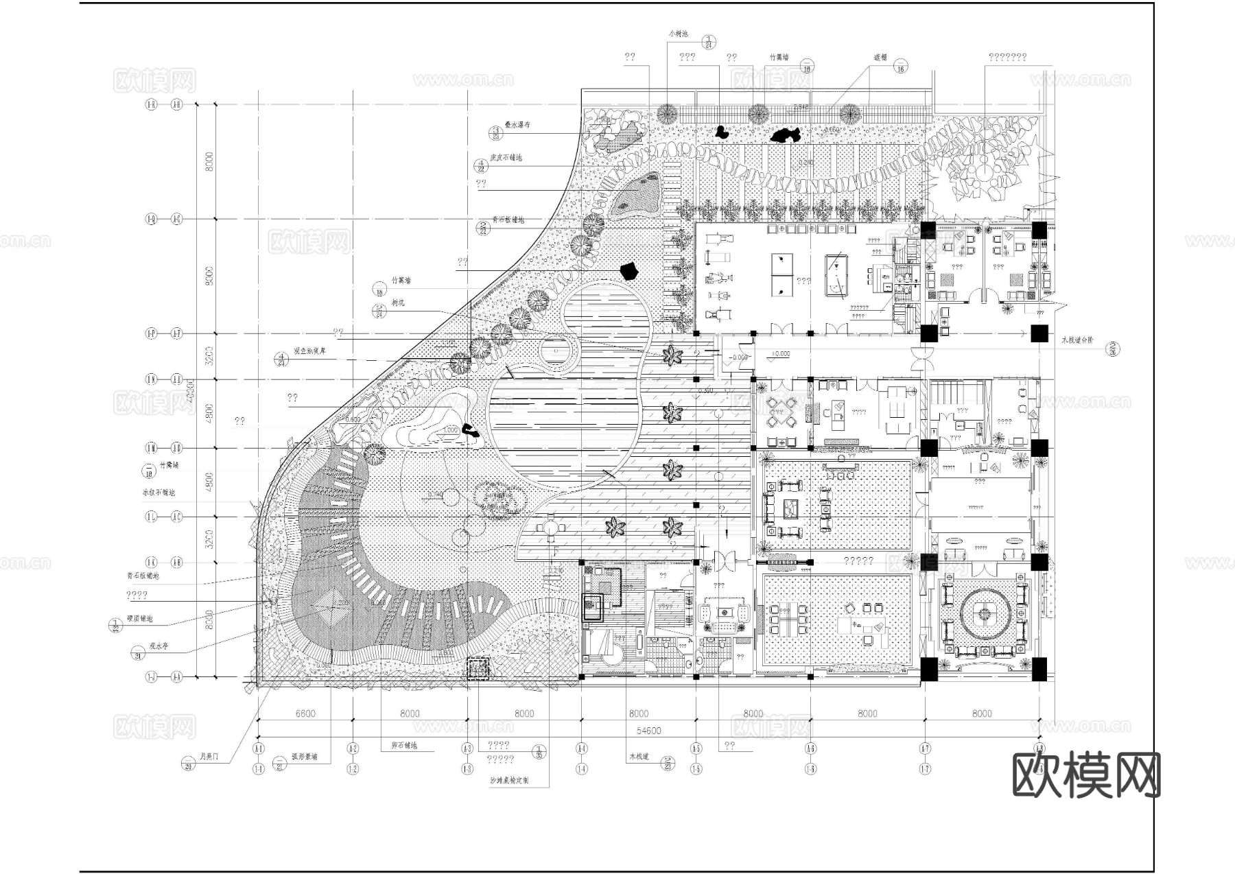 办公楼屋顶花园环境工程套图cad施工图