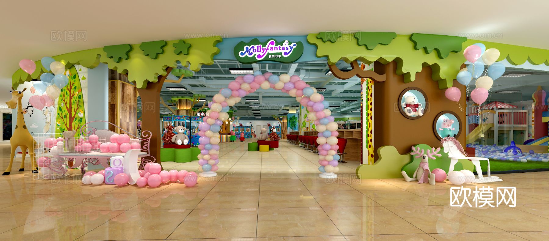 现代淘气堡装修效果图下载（渲染图2）