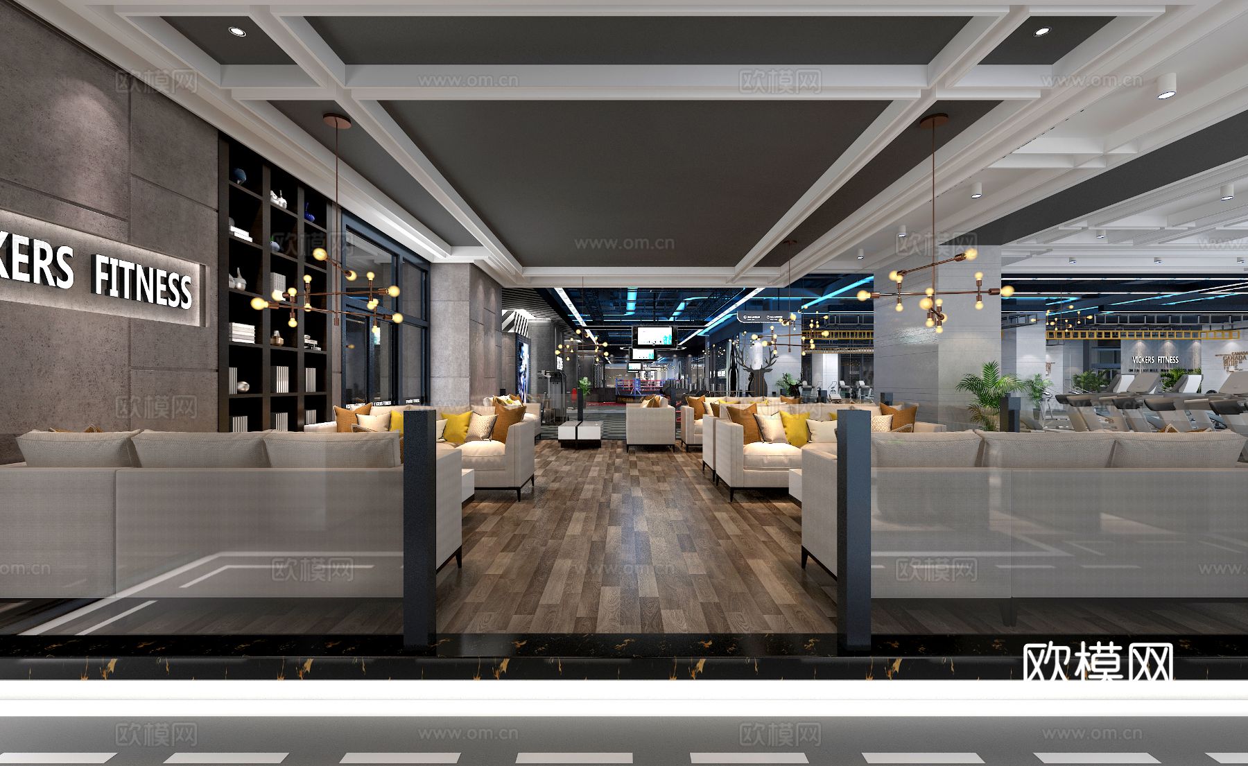 现代健身房装修效果图下载（渲染图7）