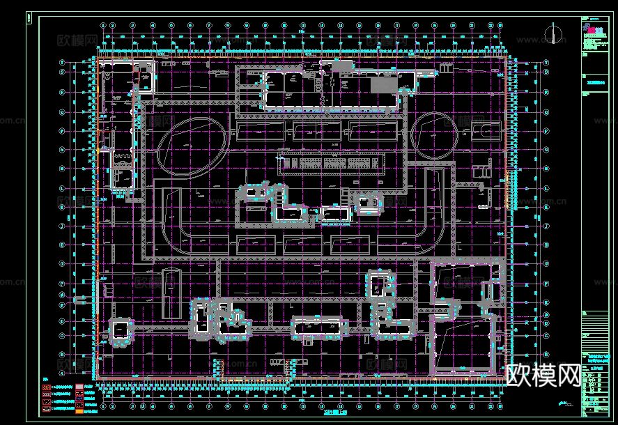 2019年【建筑幕墙设计CAD】大型商业广场综合体地下超市项cad施工图