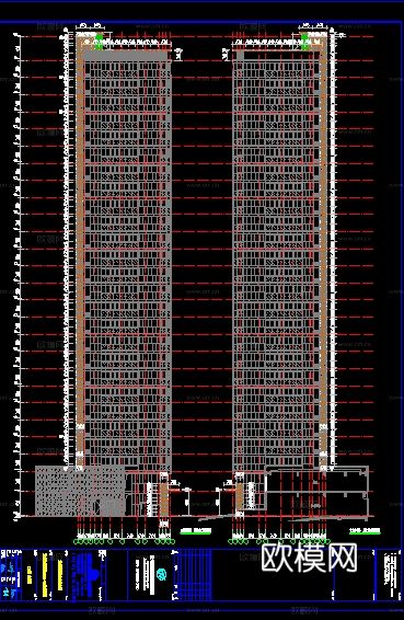 2019年【建筑幕墙设计CAD】温州住宅幕墙审图完成版图纸cad施工图