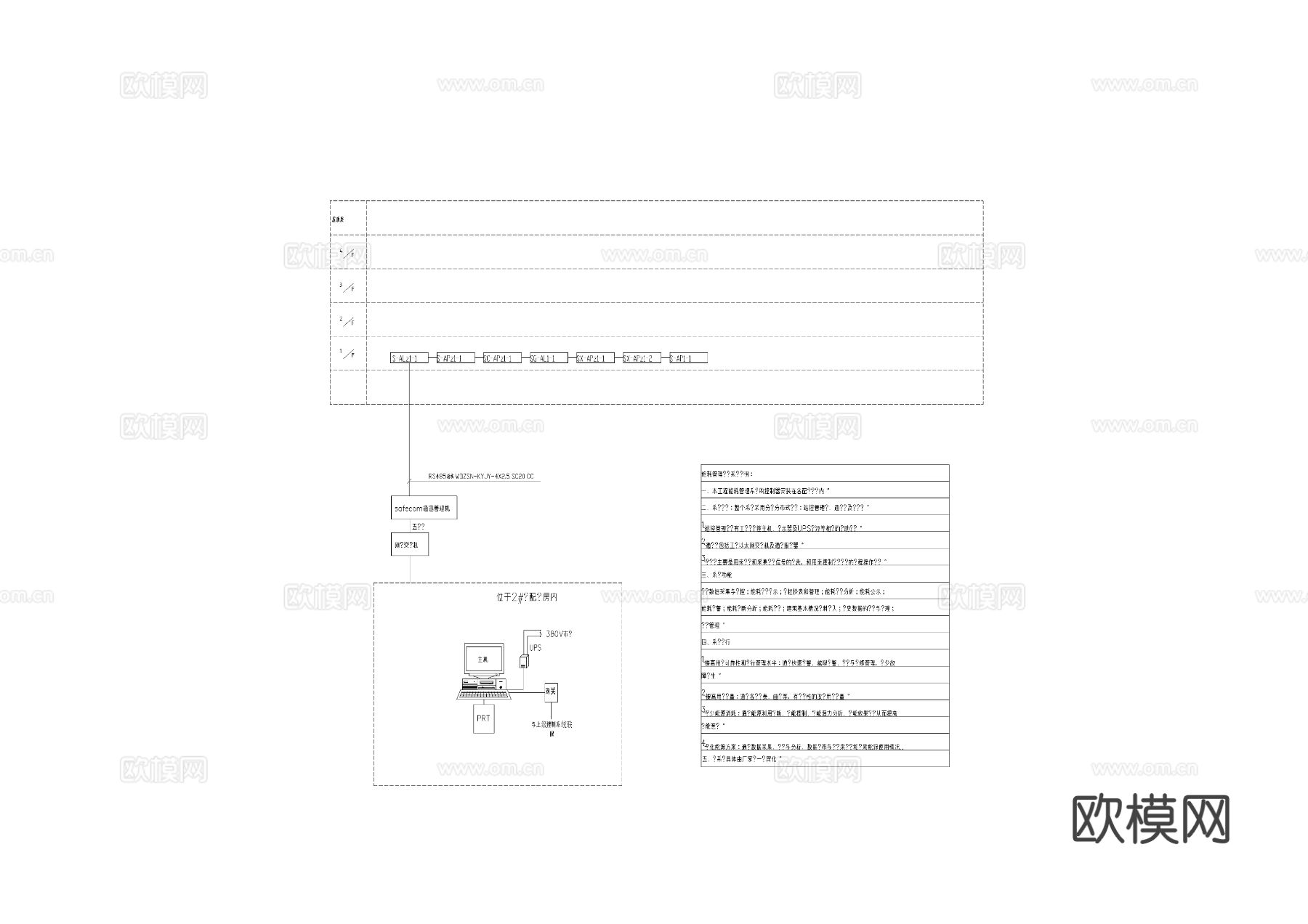 某中学后勤综合楼电气cad施工图