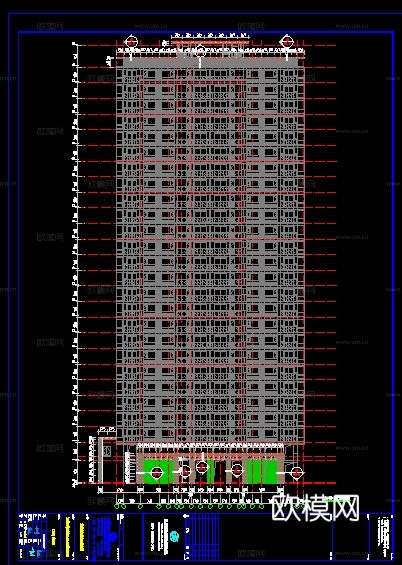 2019年【建筑幕墙设计CAD】温州住宅幕墙审图完成版图纸cad施工图