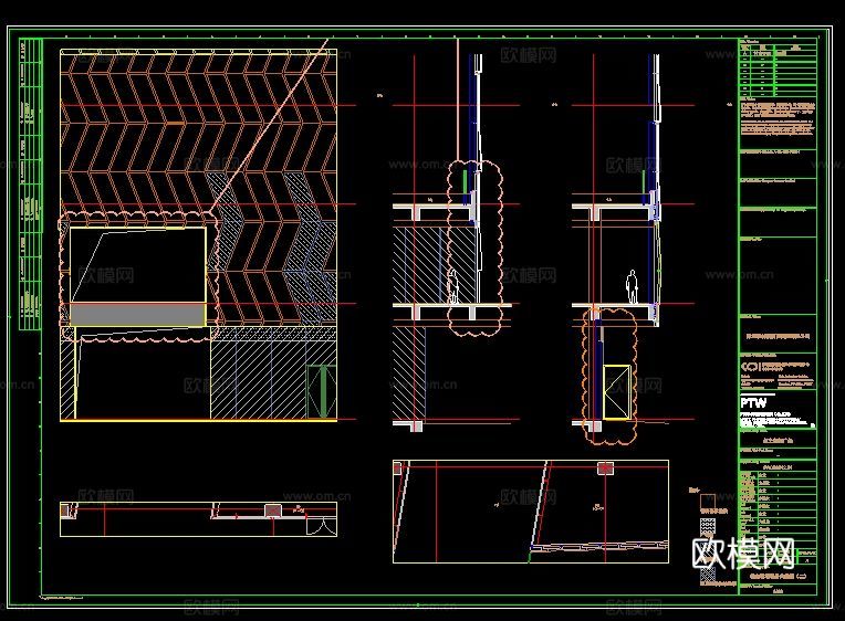 2019年【建筑幕墻設(shè)計(jì)CAD】中小型商業(yè)綜合體廣場(chǎng)項(xiàng)目cad施工圖下載(渲染圖2)