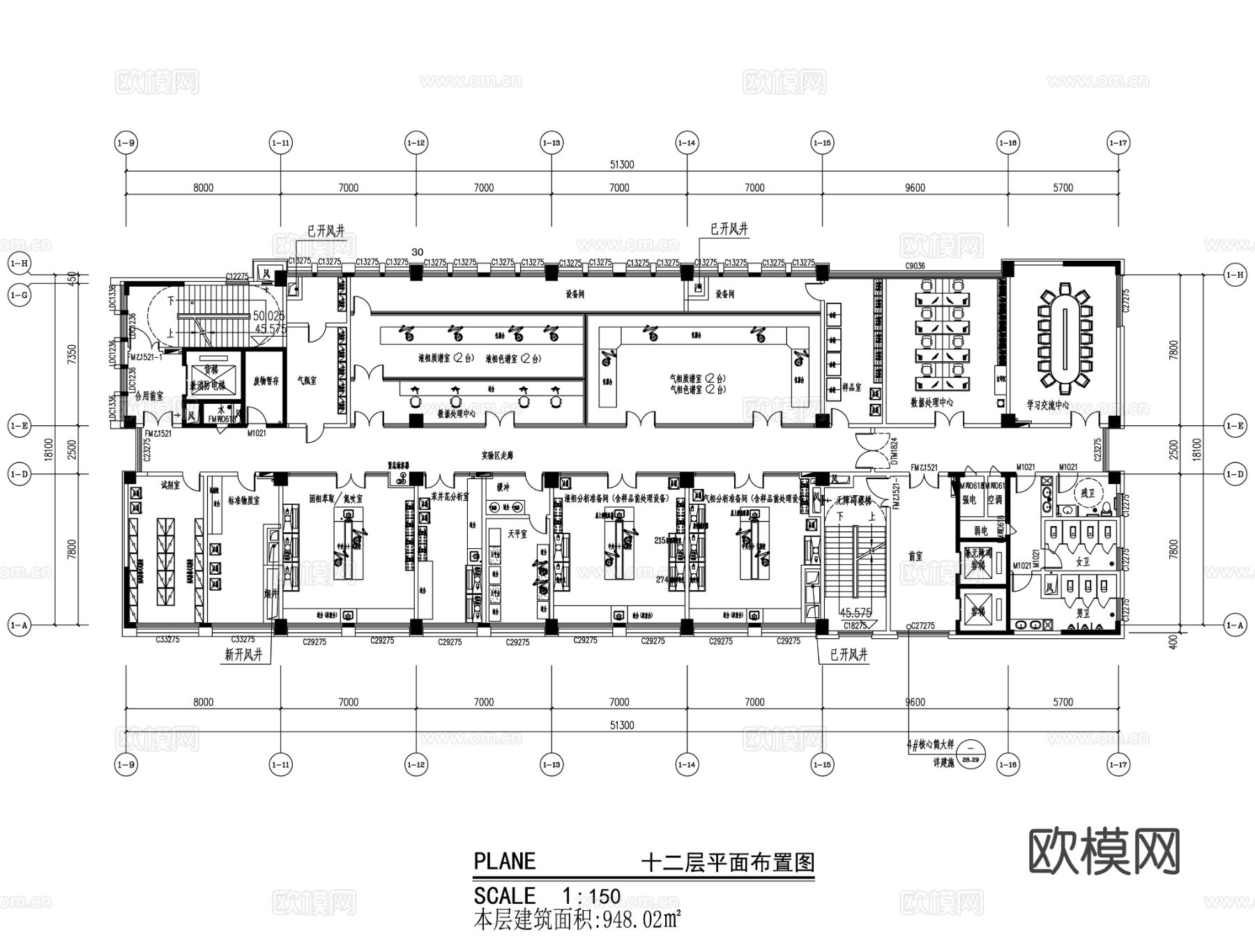 检测实验室 装修 电气工程 给排水 暖通空调 排风 设计说明cad施工图