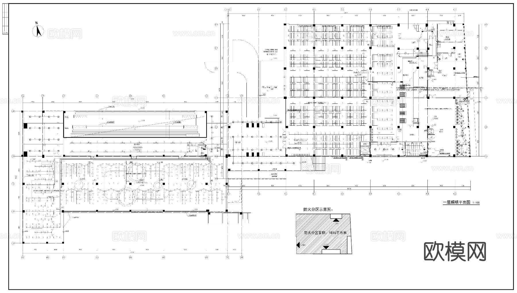 某中学后勤综合楼电气cad施工图