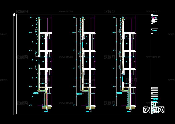 2019年【建筑幕墙设计CAD】大型商业广场综合体地下超市项cad施工图