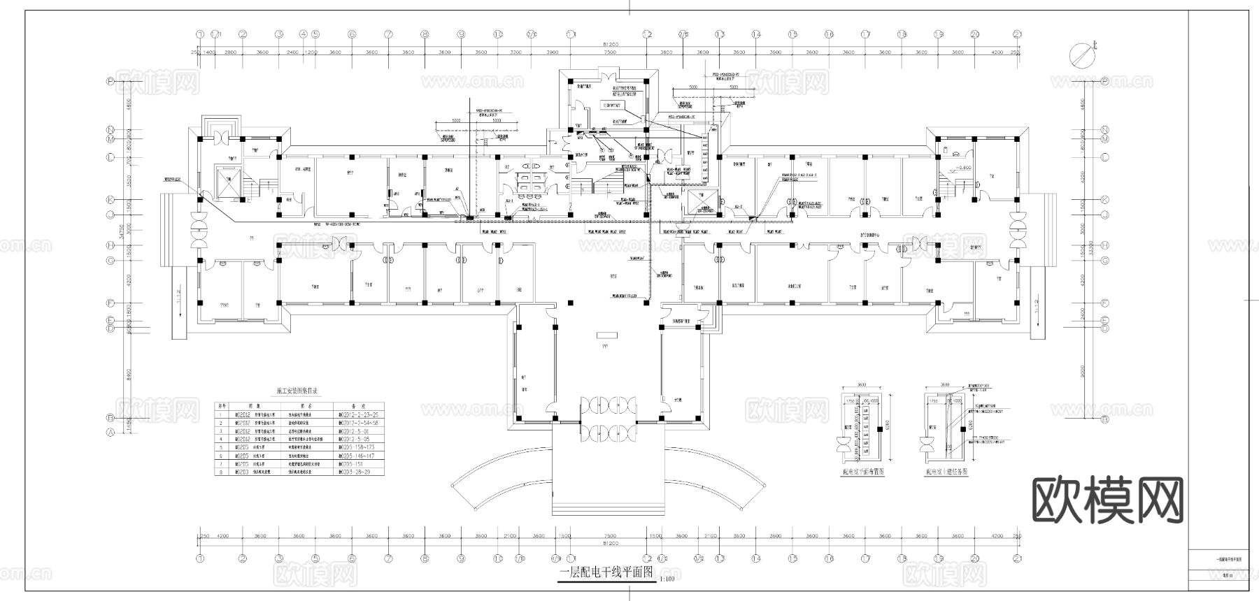 某地某县级市医院电气cad施工图