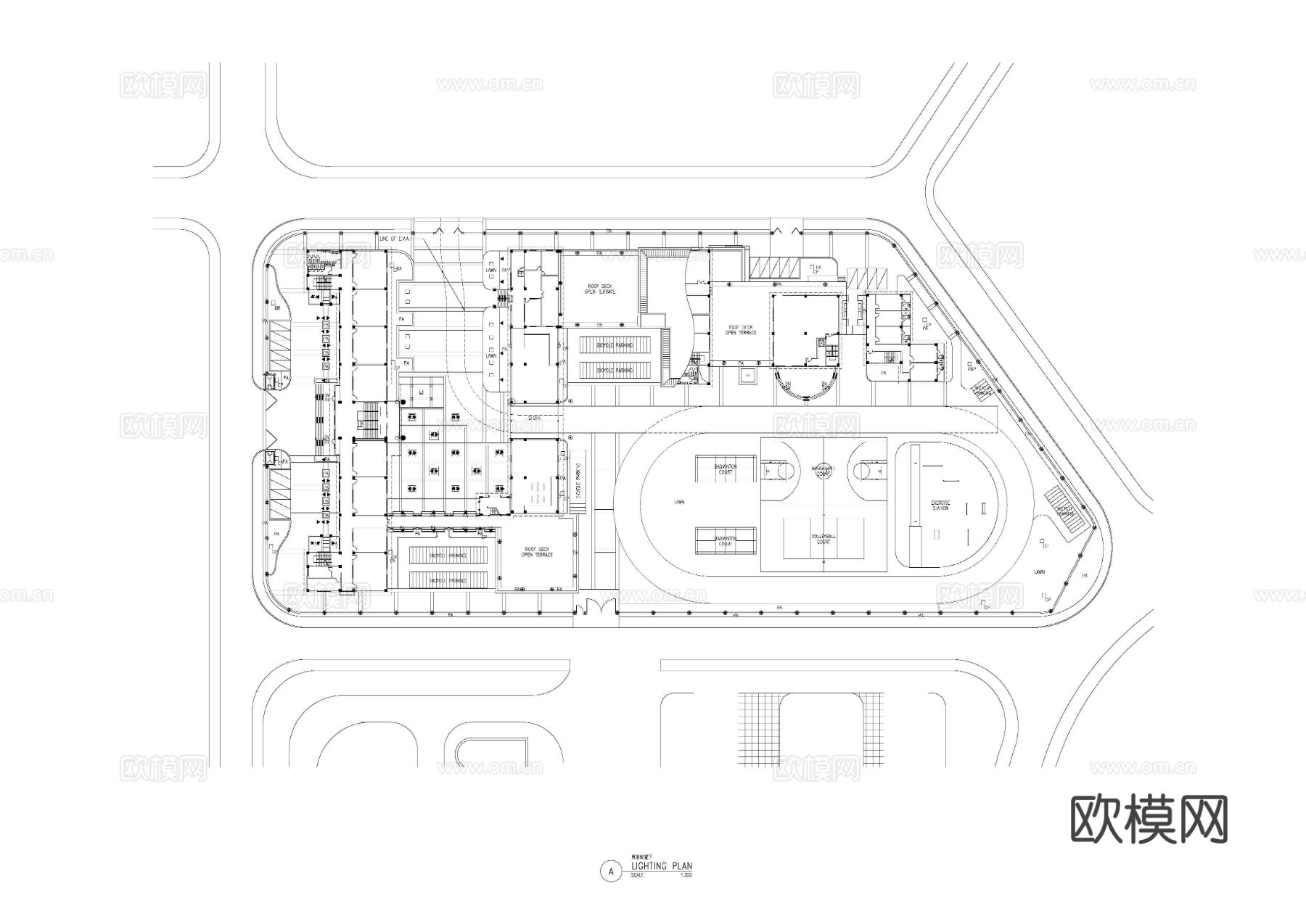 新亚洲花园附属学校完整版景观cad施工图