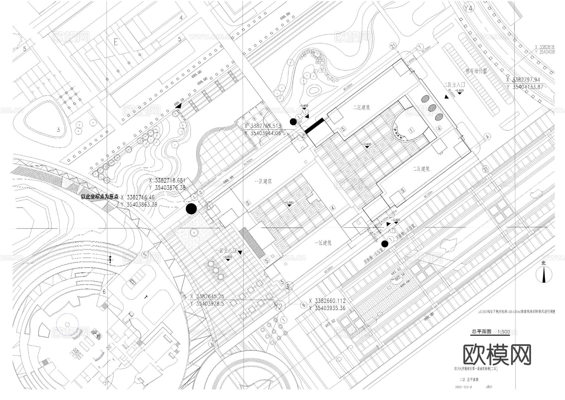 大学软件学院完整版cad施工图