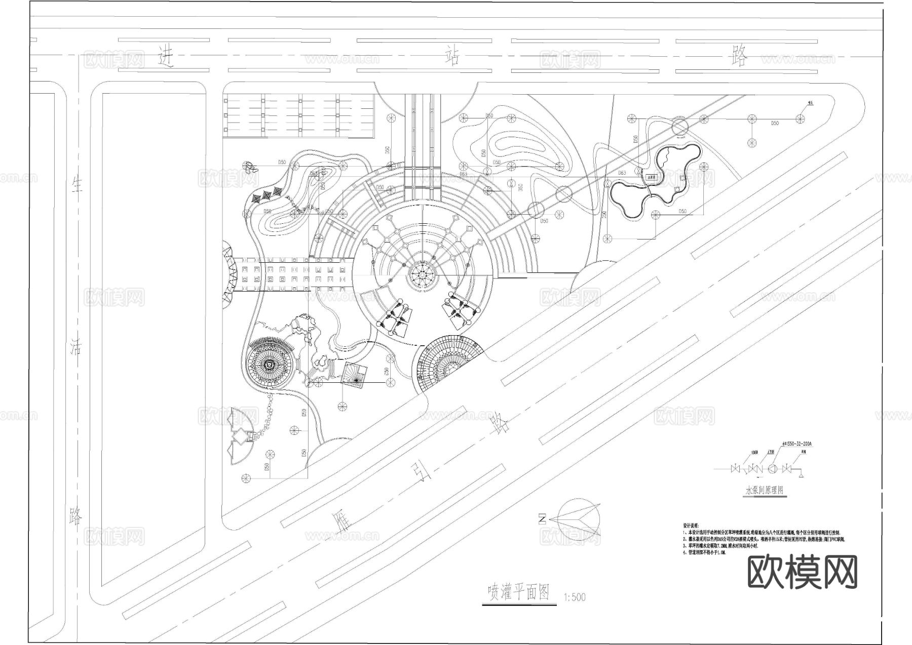 公园景观绿化全套cad施工图