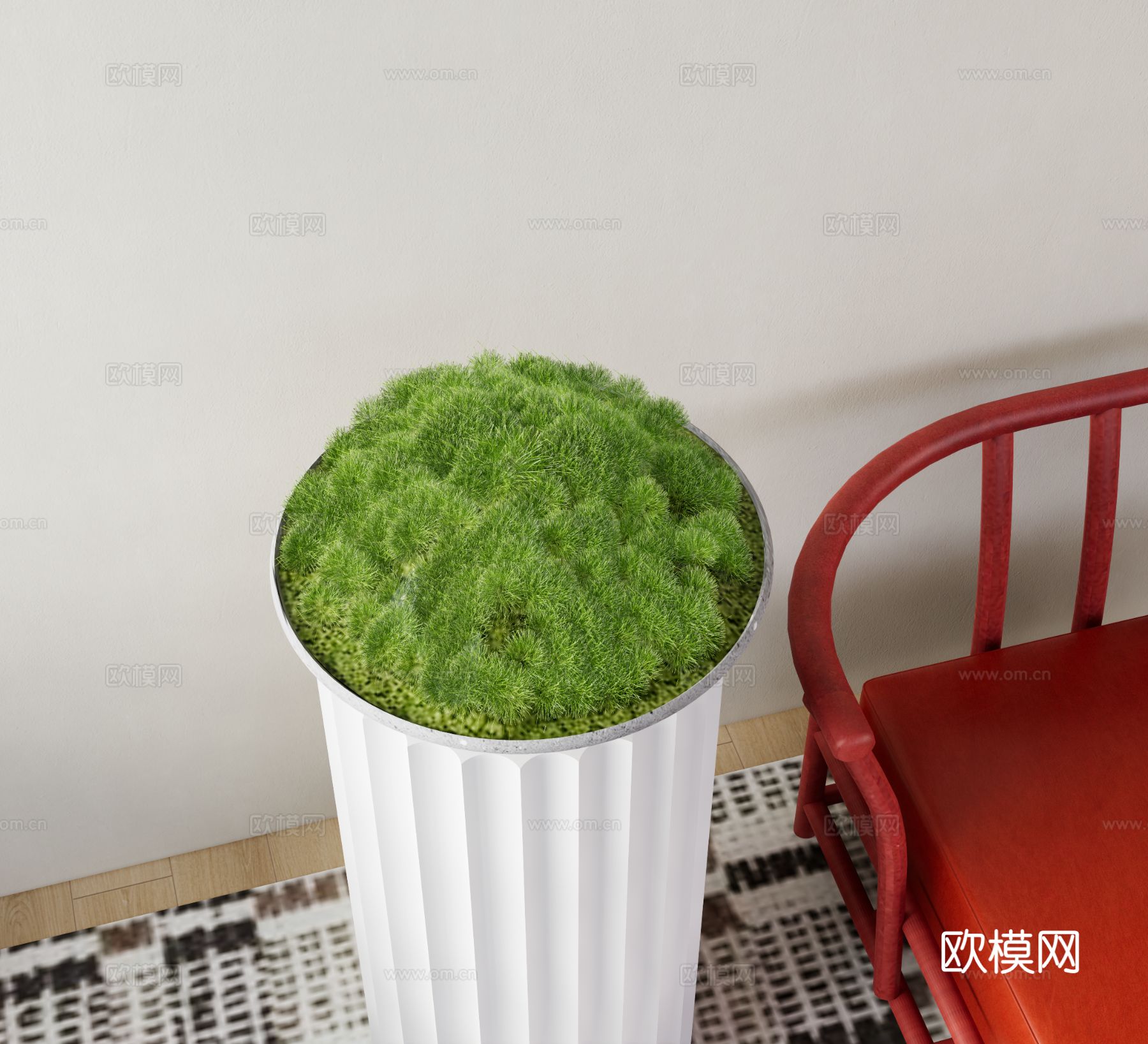 现代花艺 绿植盆景su模型