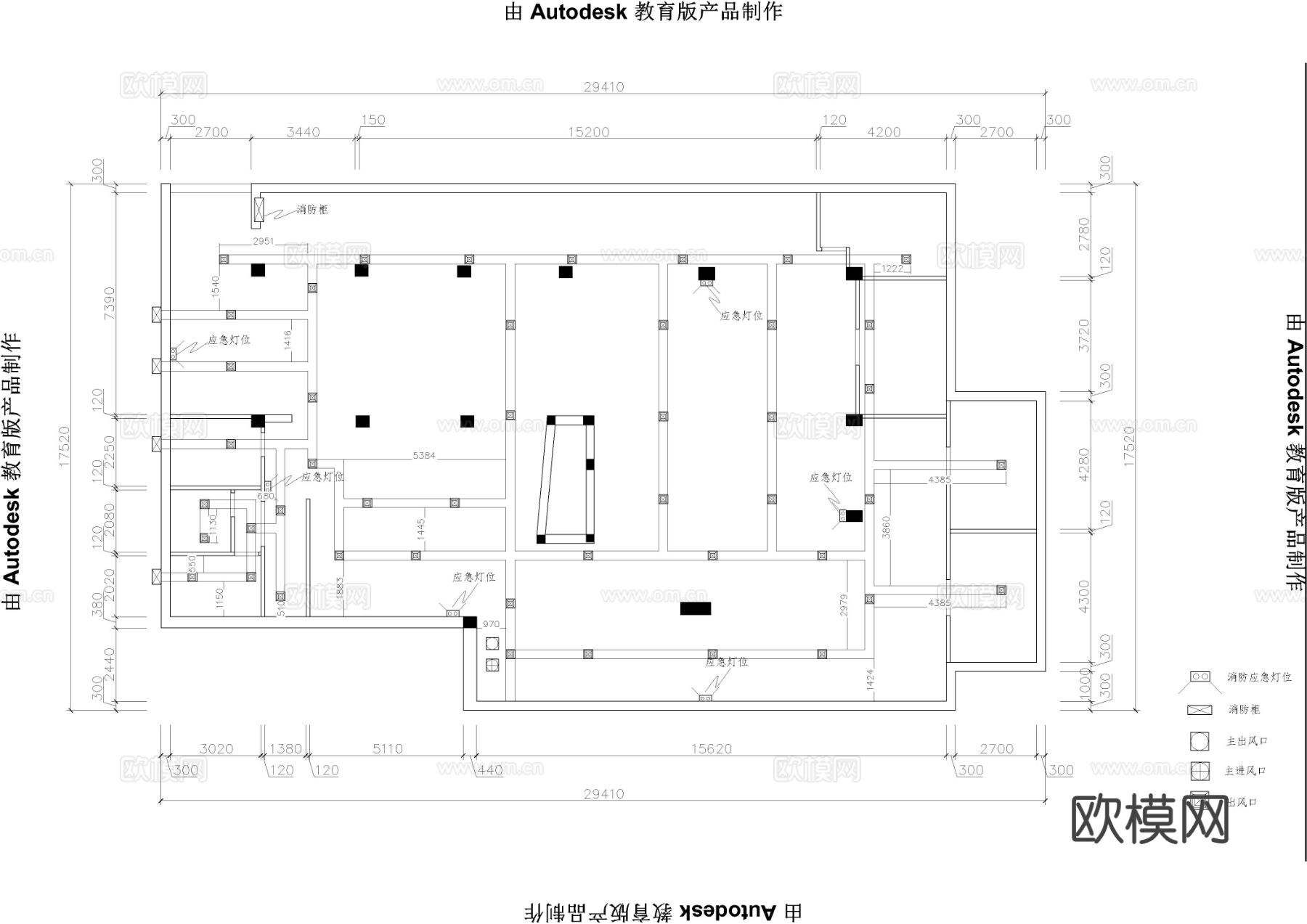 一套网吧装修cad施工图下载（渲染图2）