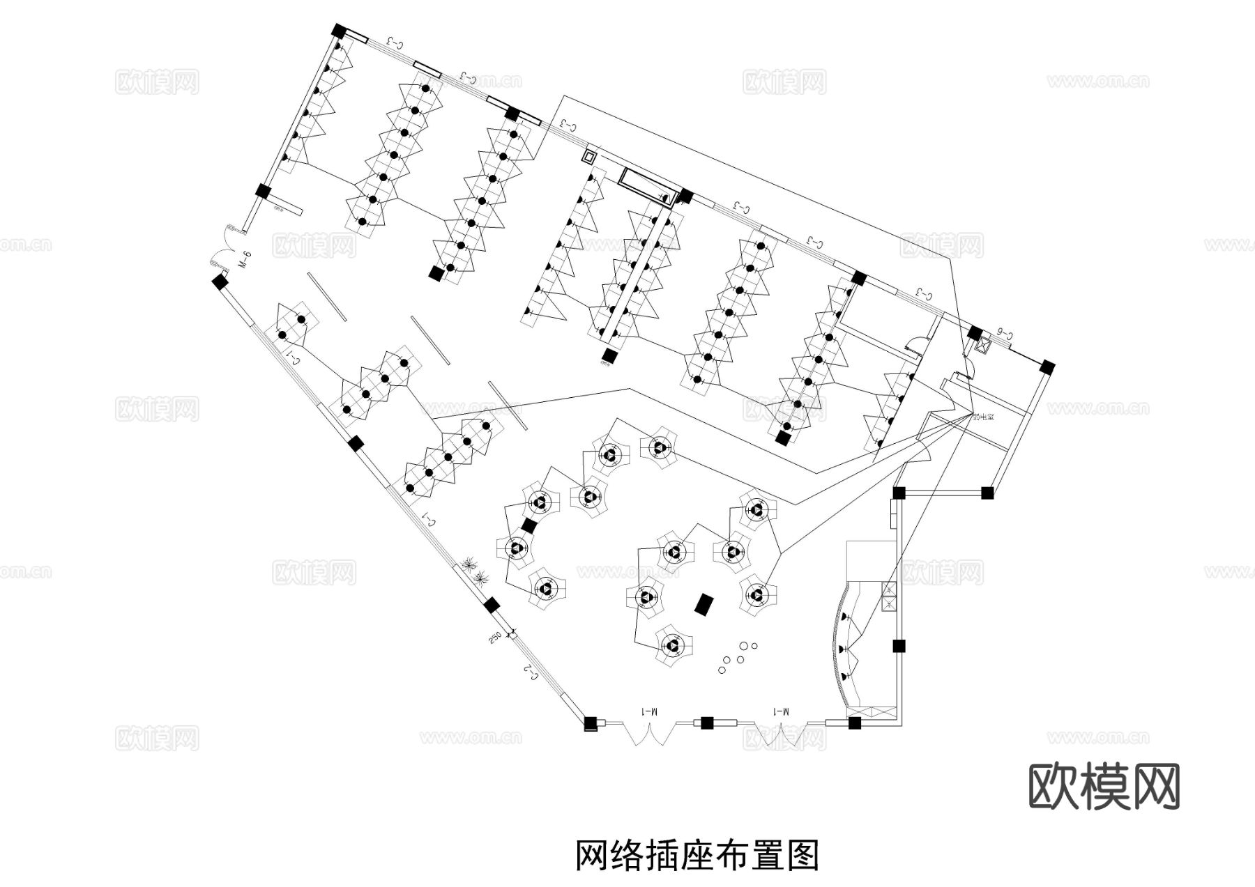 喵喵网吧cad施工图