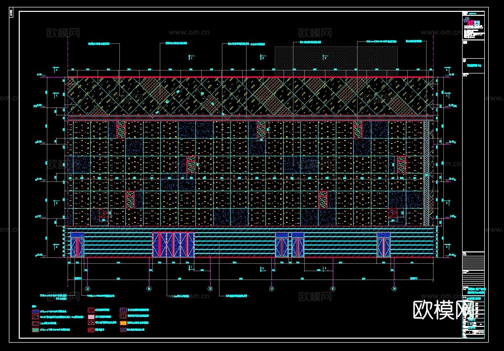 2019年【建筑幕墙设计CAD】大型商业广场综合体地下超市项cad施工图