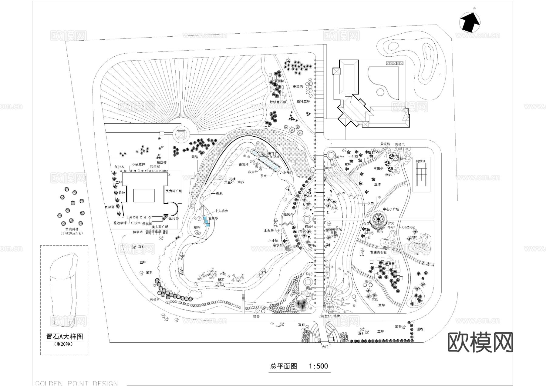 电视台景观完整版设计cad施工图