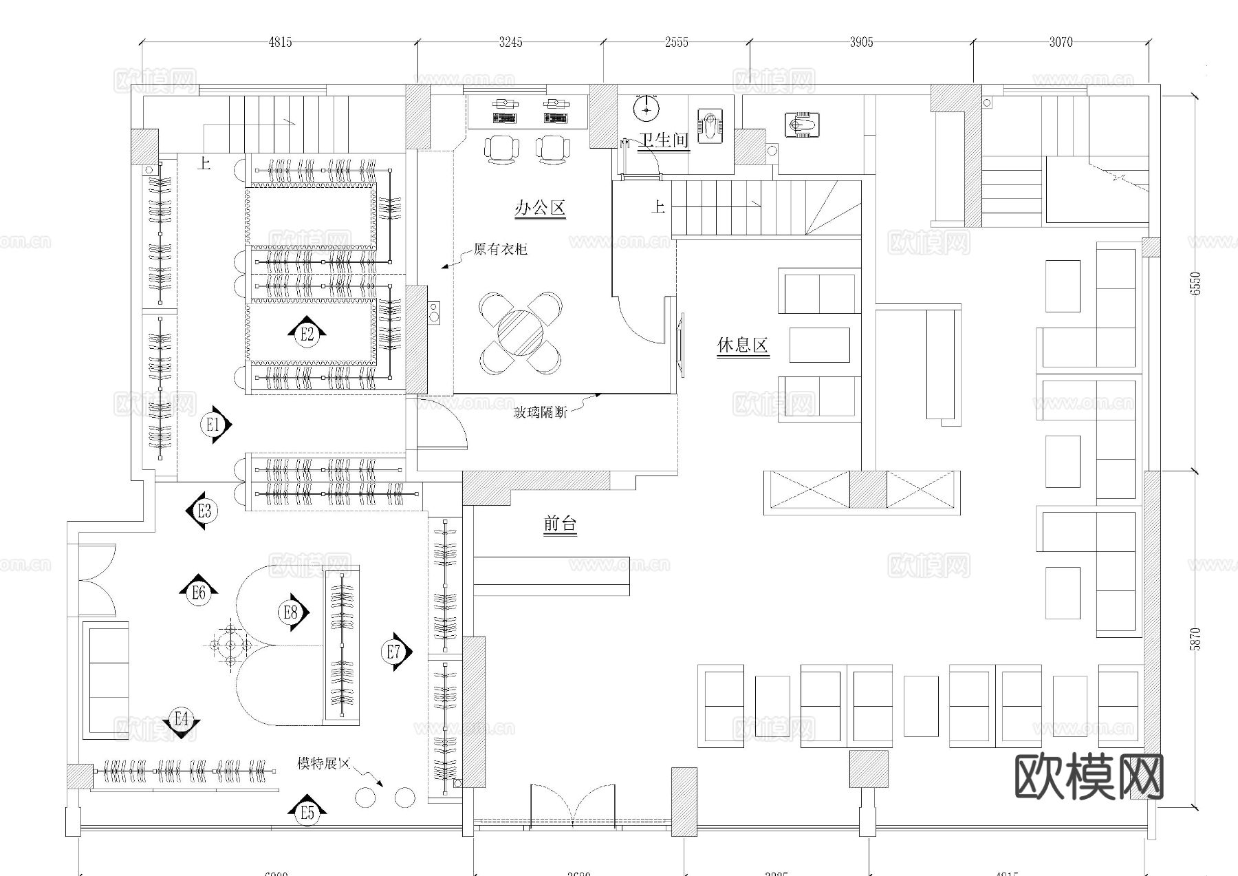 三层婚纱店cad施工图