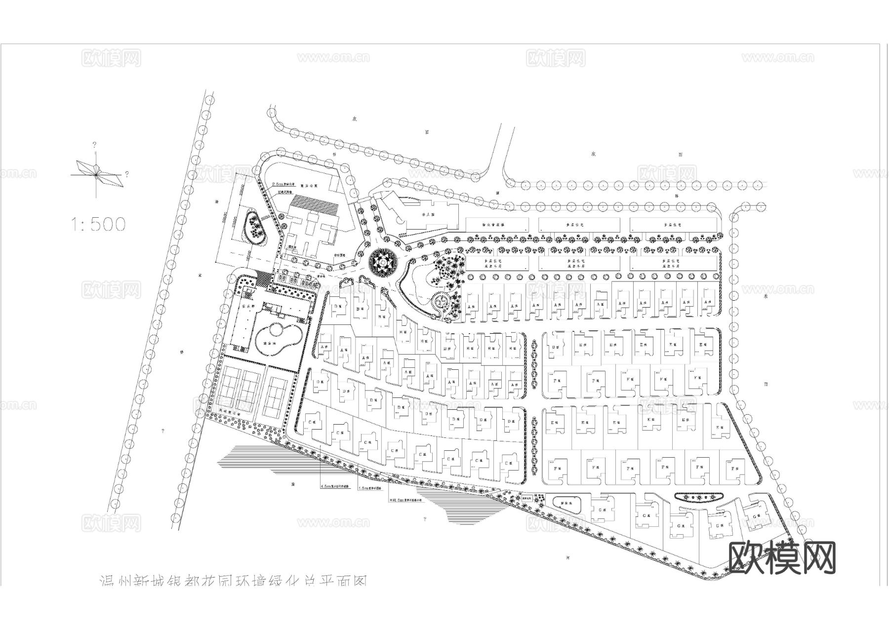 新城银都花园景观完整版cad施工图