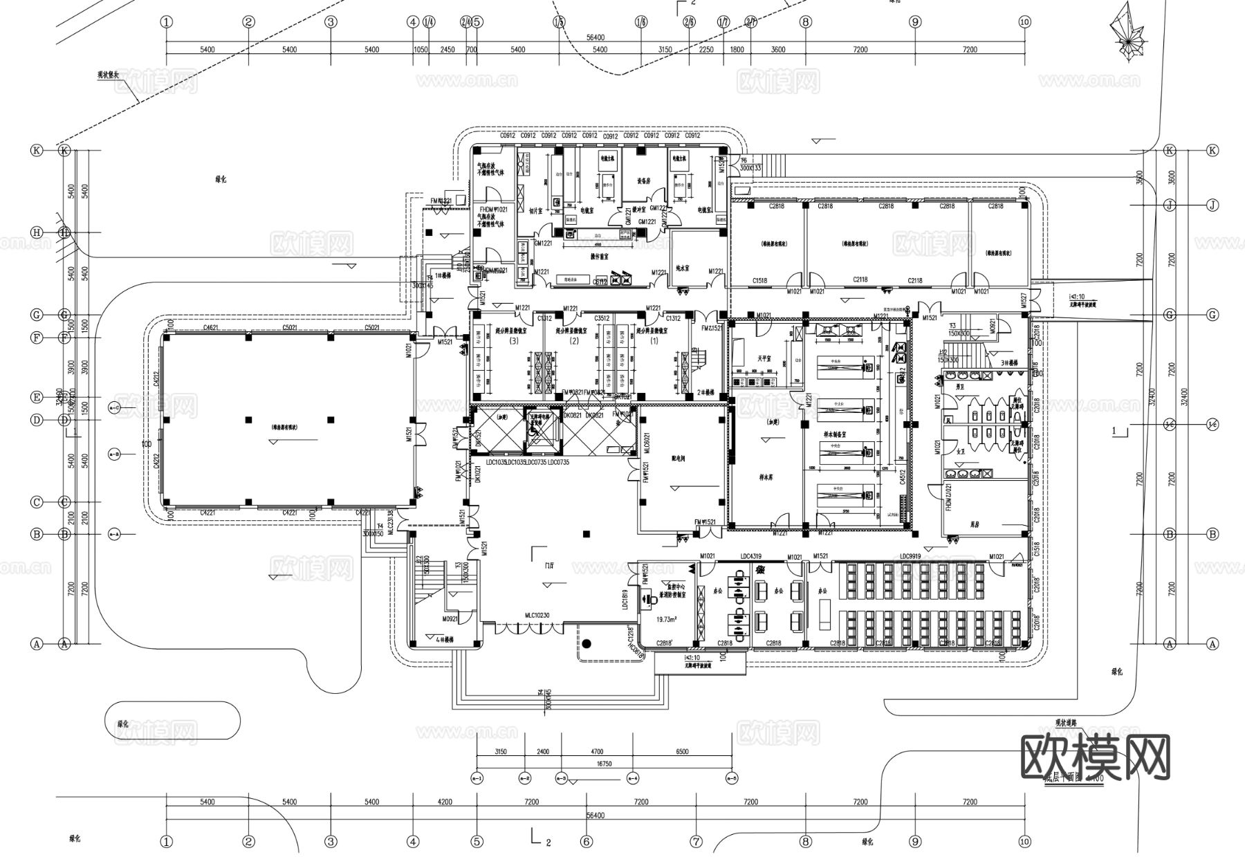 净化实验室 装饰装修 电气工程 给排水 空调 通风系统cad施工图