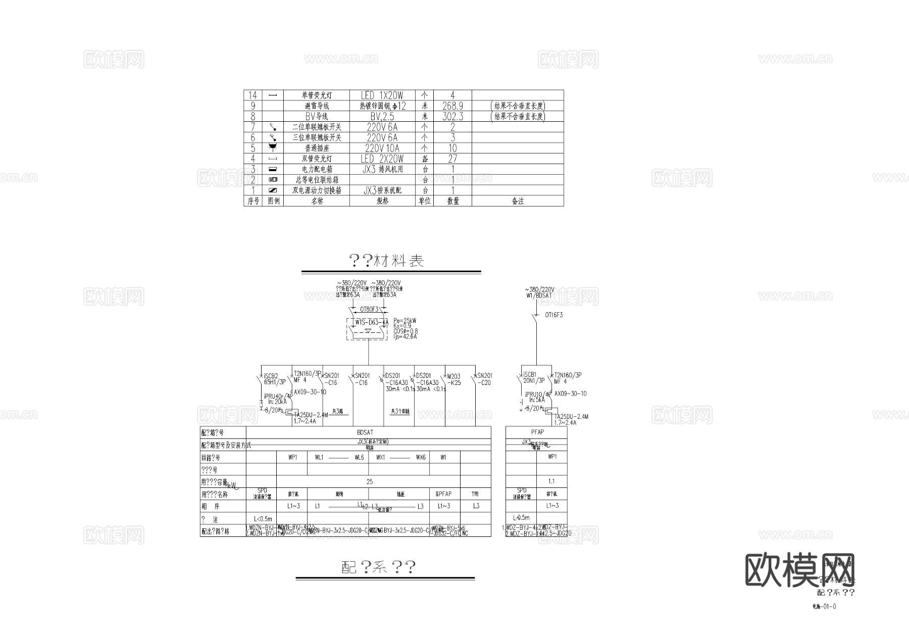 滨海住宅电房cad施工图下载（渲染图4）