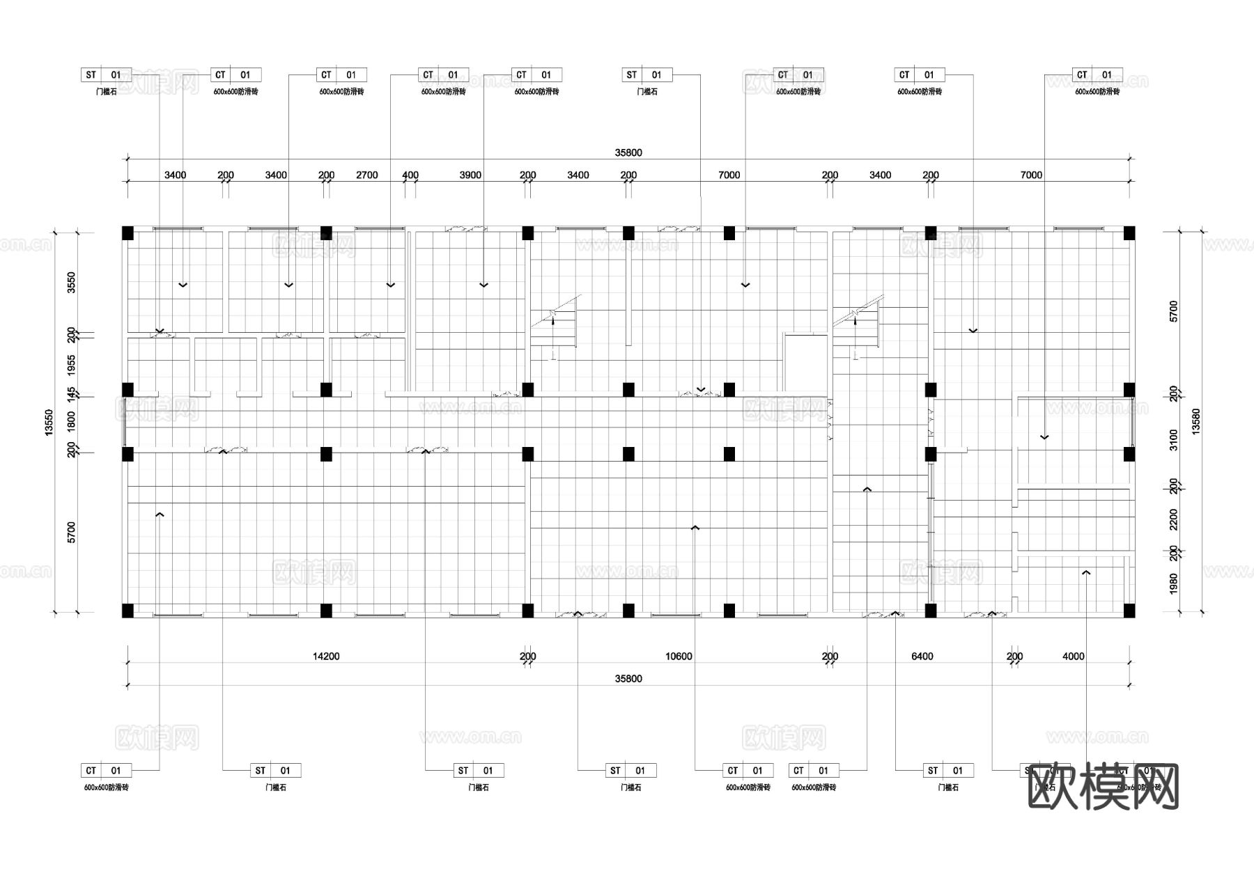 900㎡养老院敬老院疗养院全套cad施工图