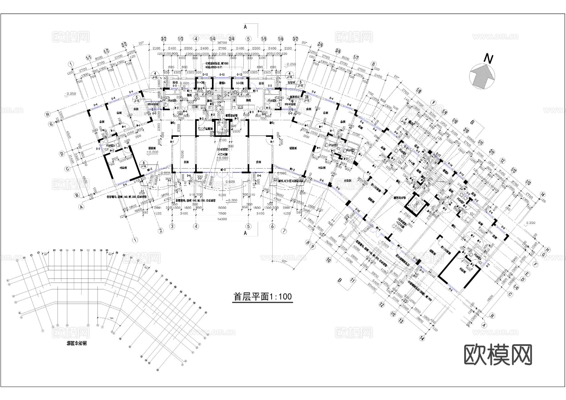 南京汉府雅苑建筑规划方案cad施工图