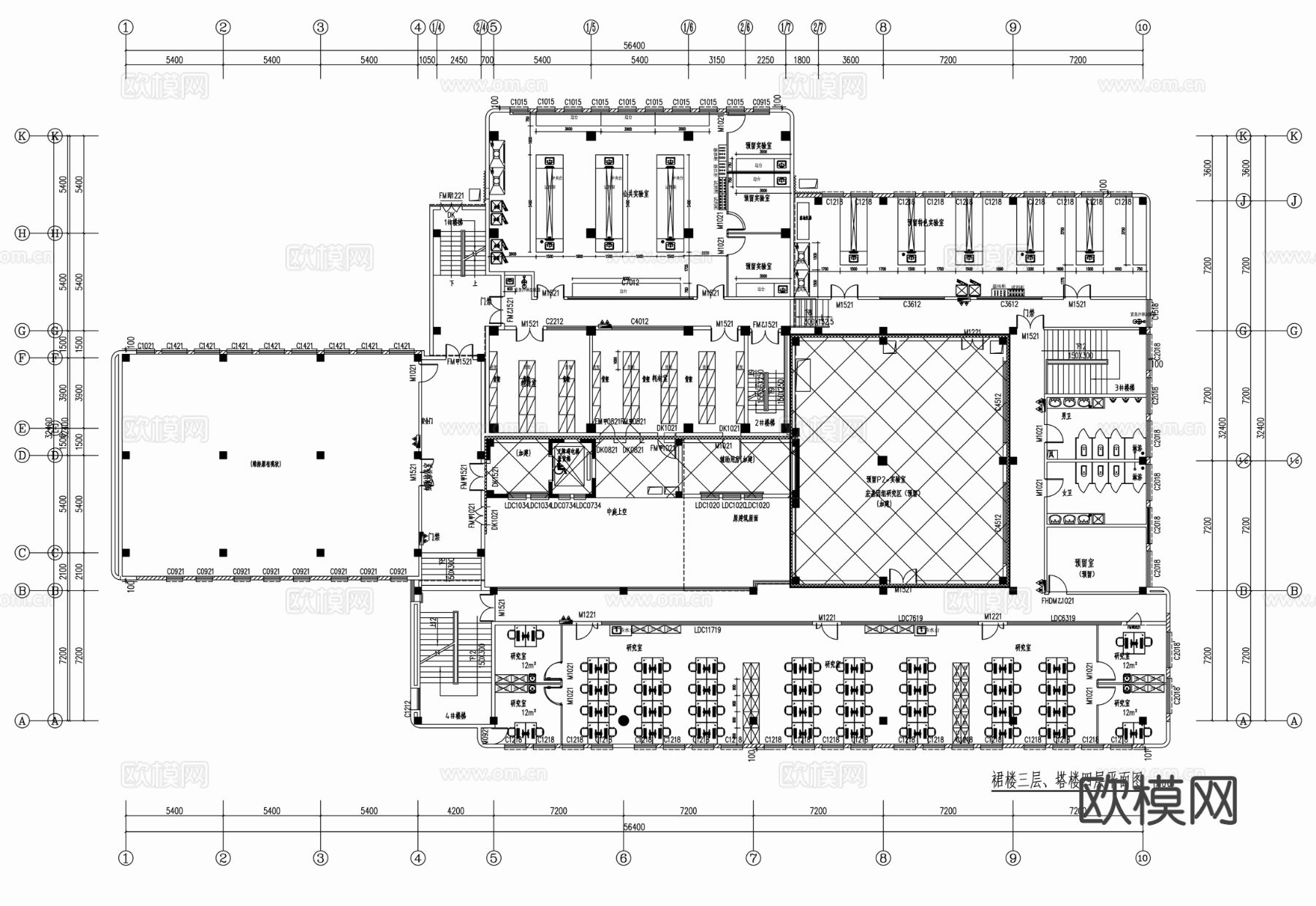 净化实验室 装饰装修 电气工程 给排水 空调 通风系统cad施工图