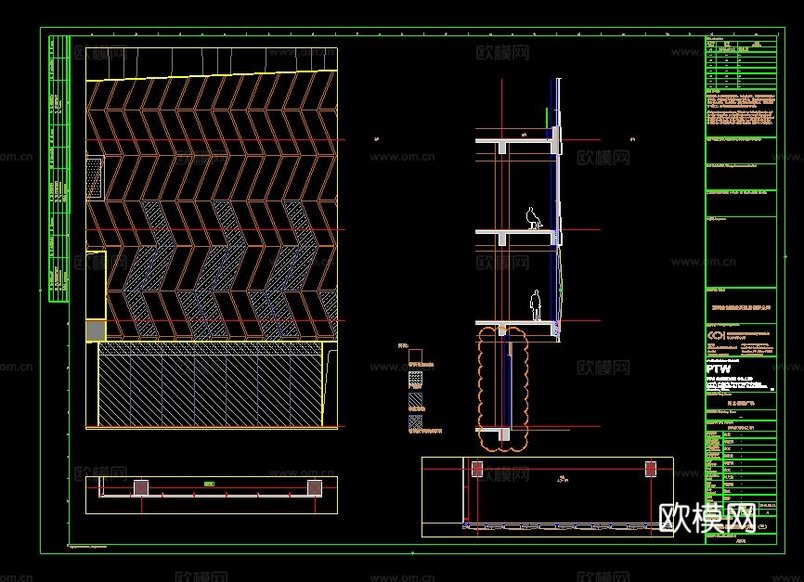 2019年【建筑幕墻設(shè)計(jì)CAD】中小型商業(yè)綜合體廣場(chǎng)項(xiàng)目cad施工圖下載(渲染圖3)