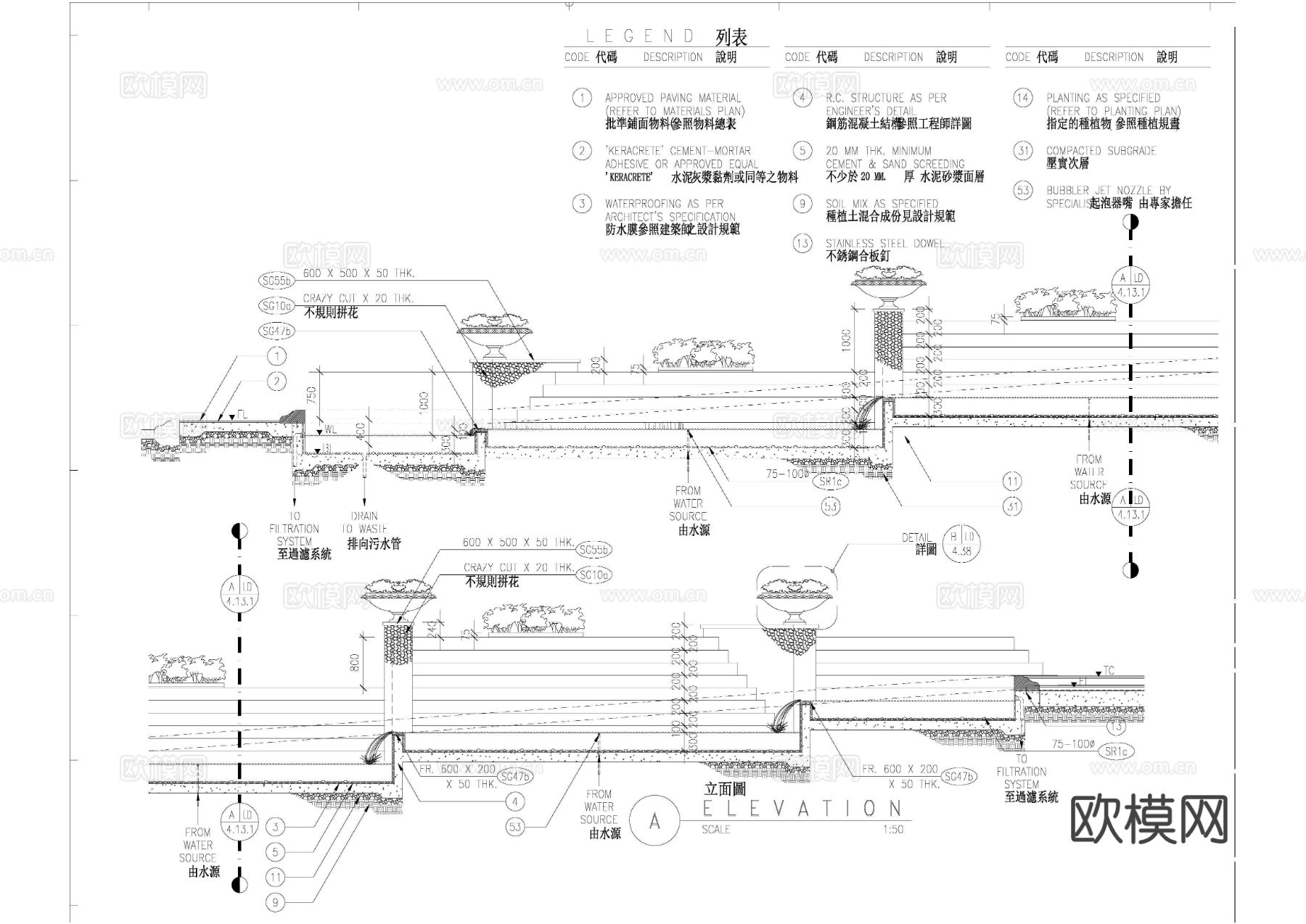 景观完整版设计cad施工图下载（渲染图1）