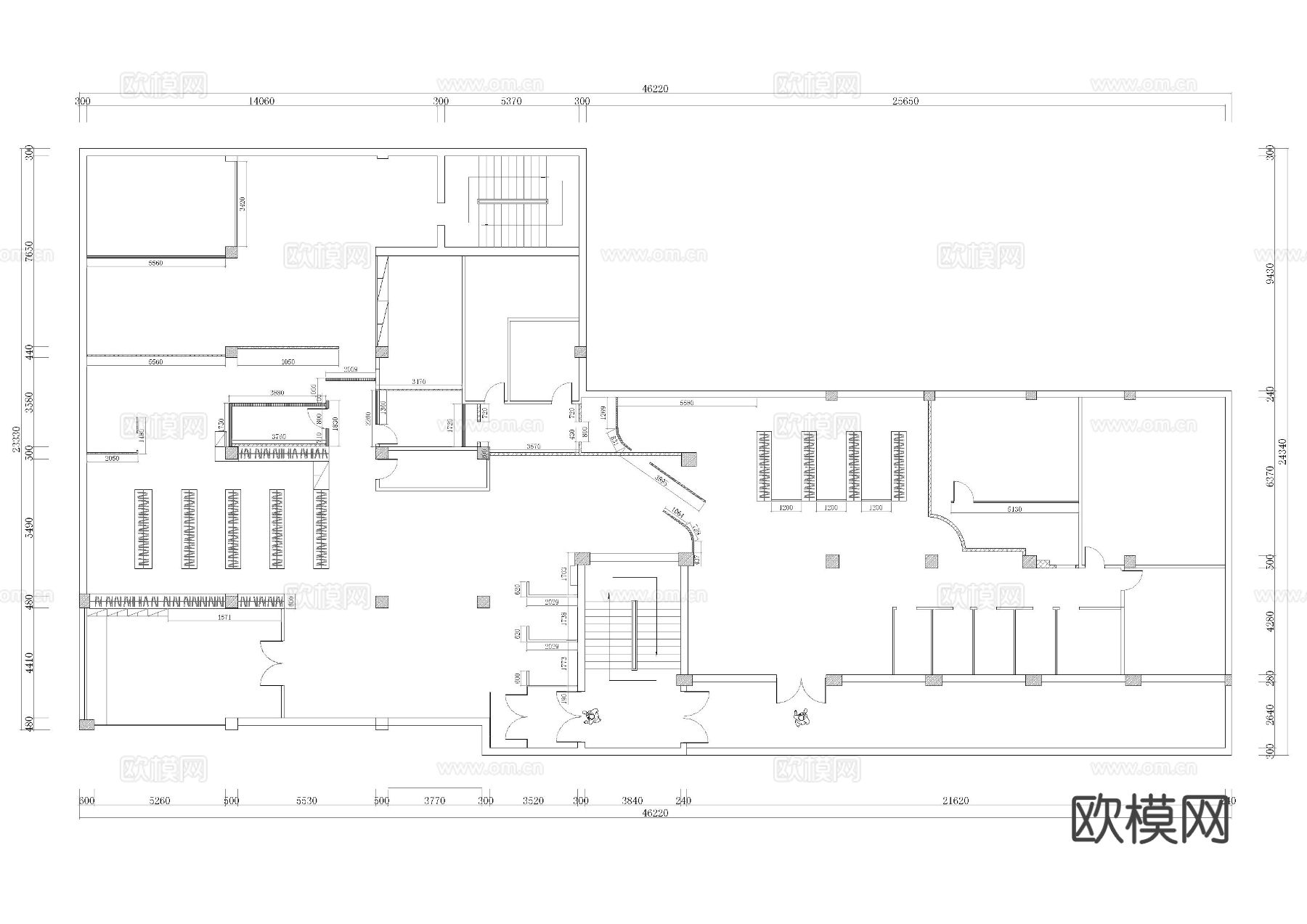 850平时尚婚纱店cad施工图