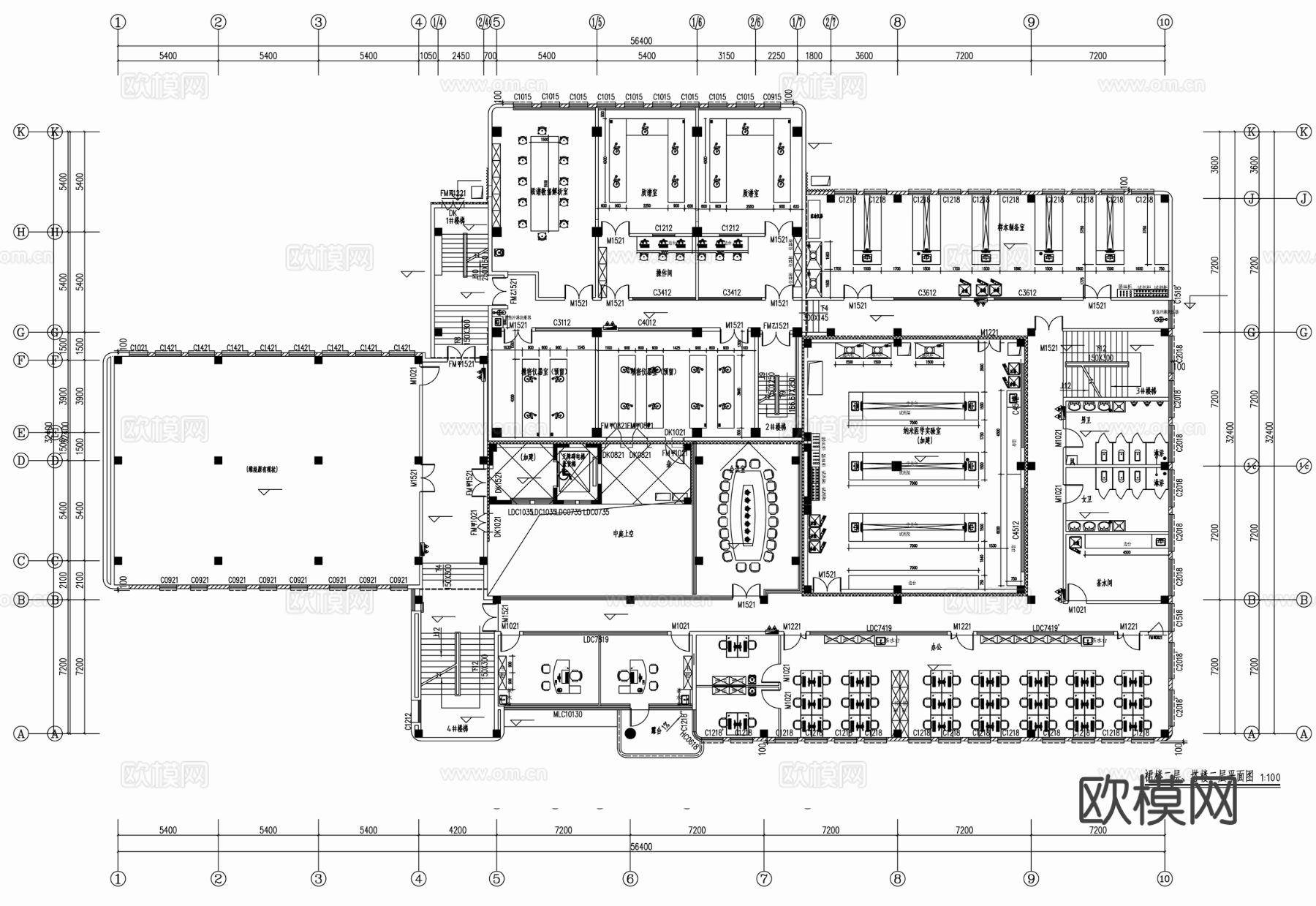 净化实验室 装饰装修 电气工程 给排水 空调 通风系统cad施工图