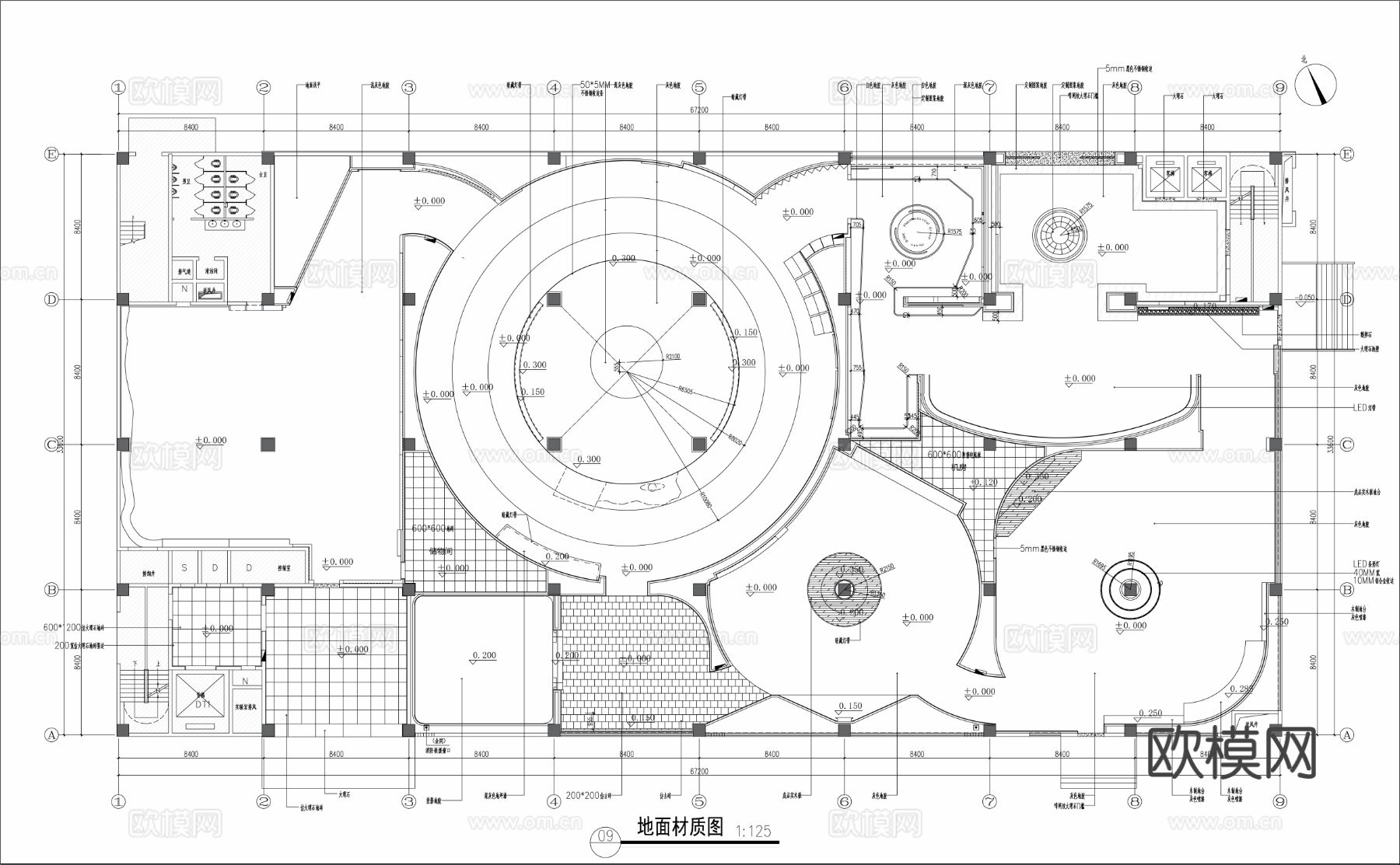 医药公司展厅装饰装修电气立面节点大样图设计说明竣工图cad施工图