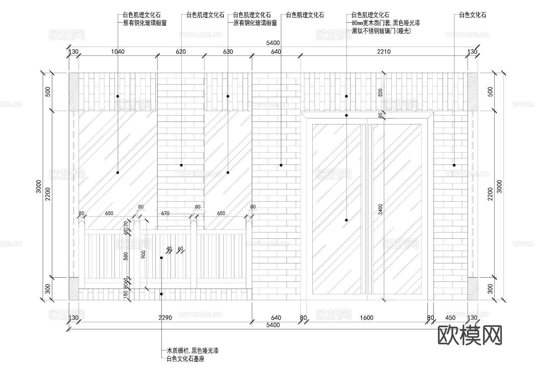 婚纱办公室cad施工图