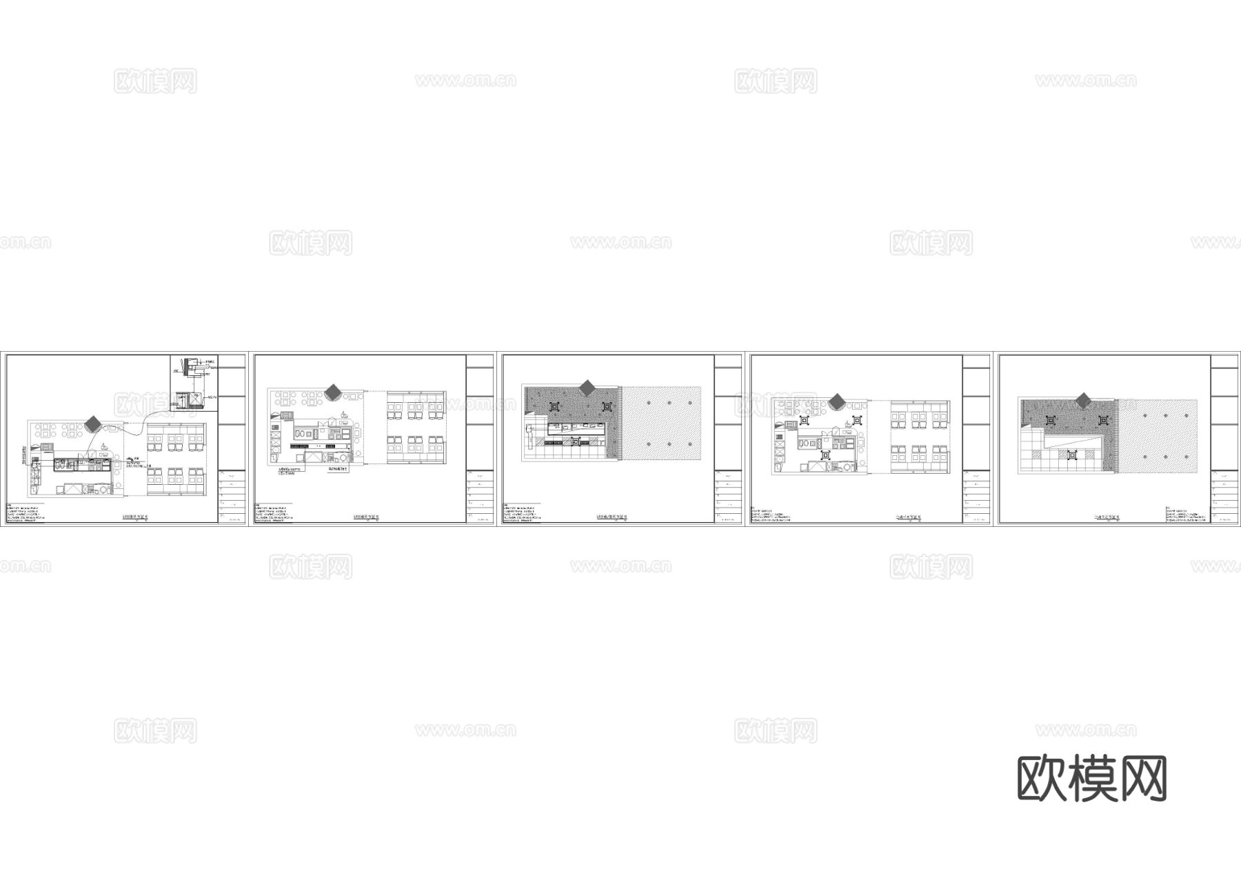 现代粉店暖通cad施工图