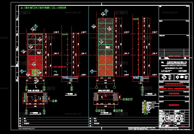 2019年【建筑幕墙设计CAD】中式风格博物馆幕墙项目cad施工图