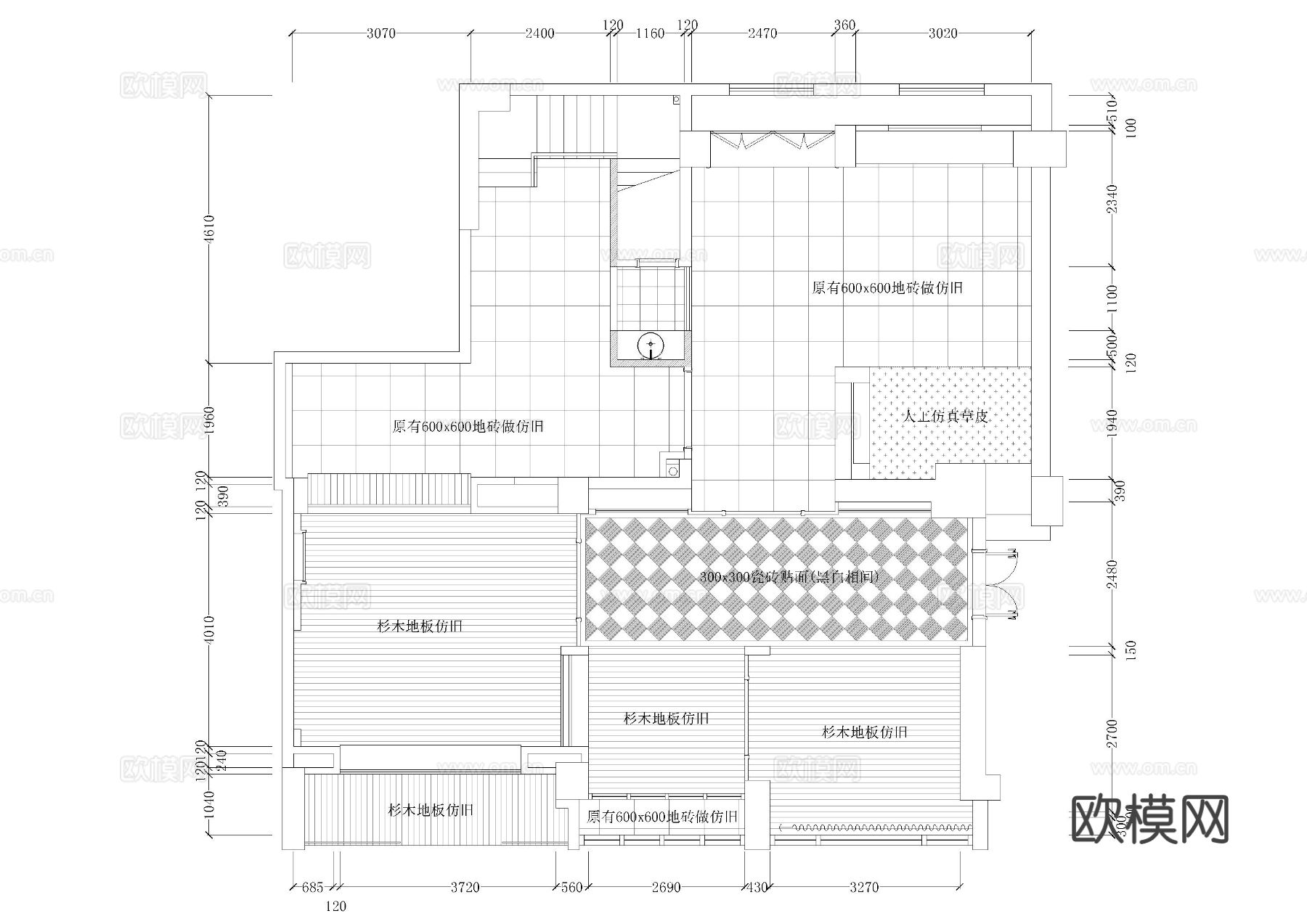 婚纱店公区cad施工图