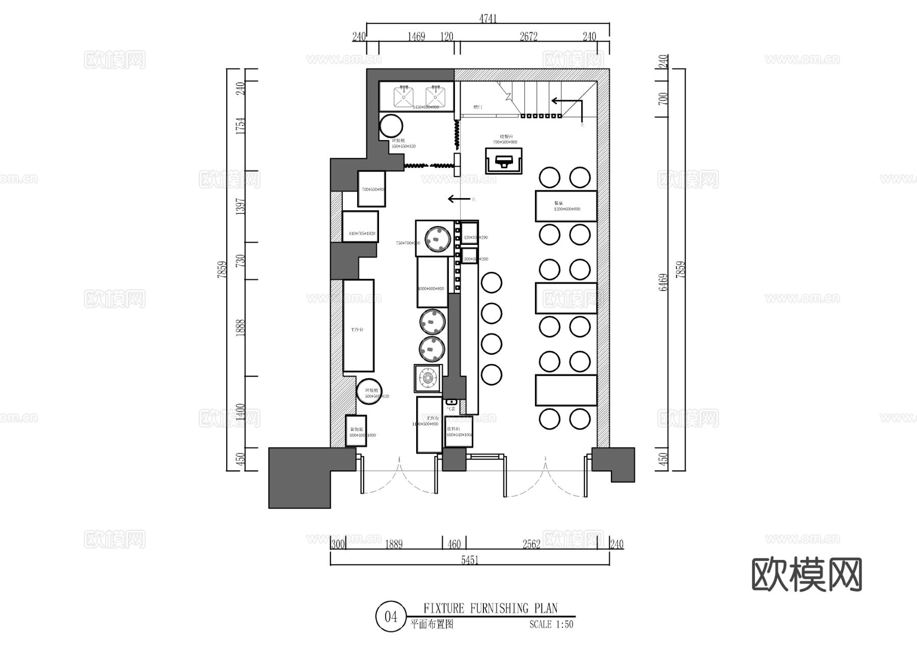 盐边羊肉粉店cad施工图