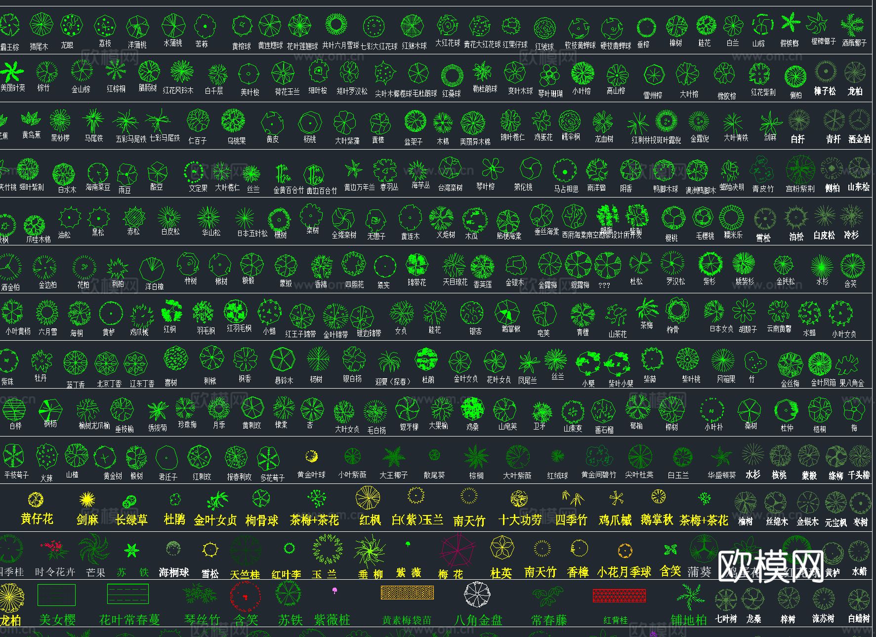 2025年最新超全园林景观 植物植被CAD总图库