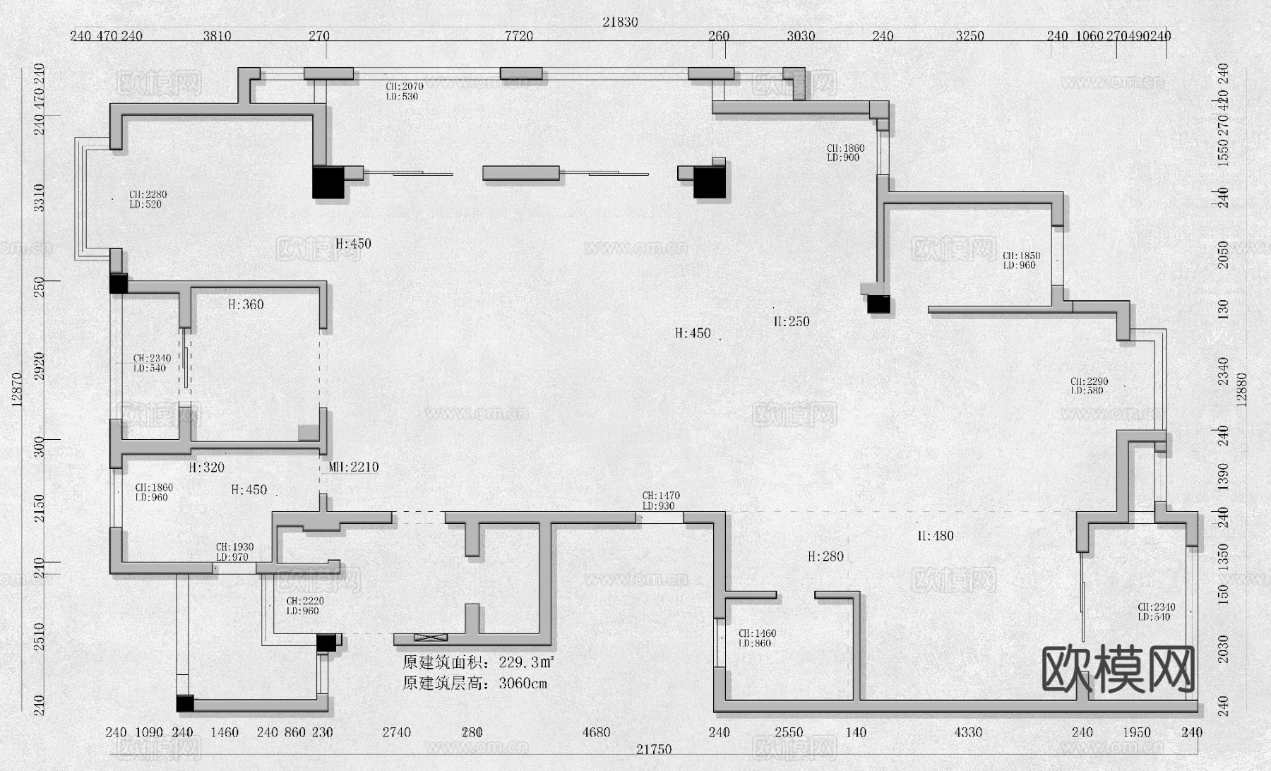 曾师制作 230² 家装方案CAD施工图